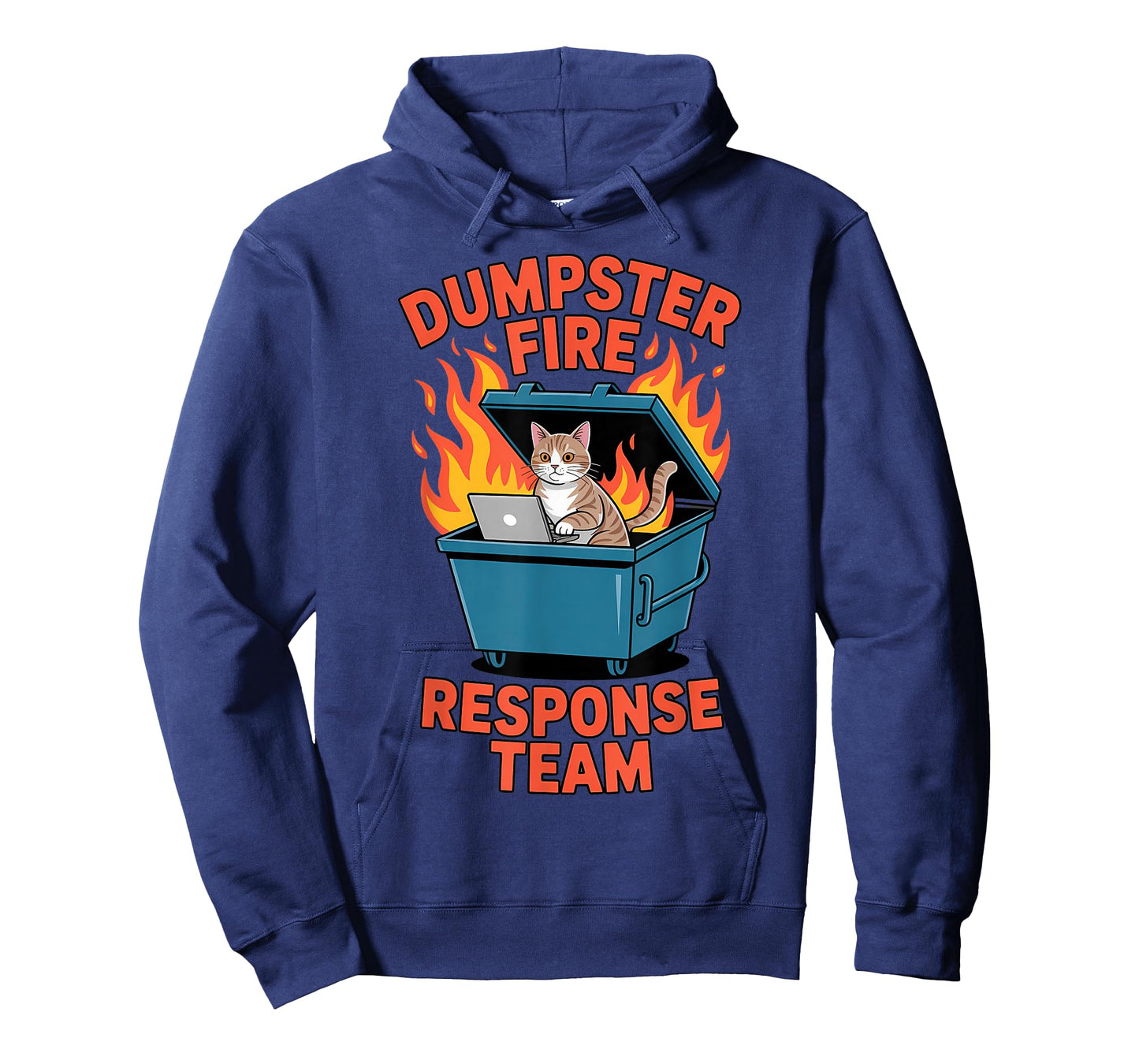 Funny Cat Dumpster Fire Response Team IT Support Humor T-Shirt