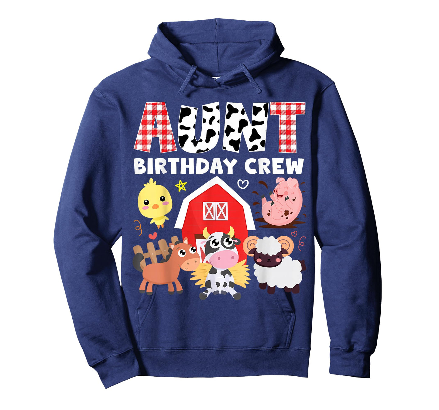 Cow Aunt Birthday Crew Farm Theme Animals Birthday Party Kid T-Shirt