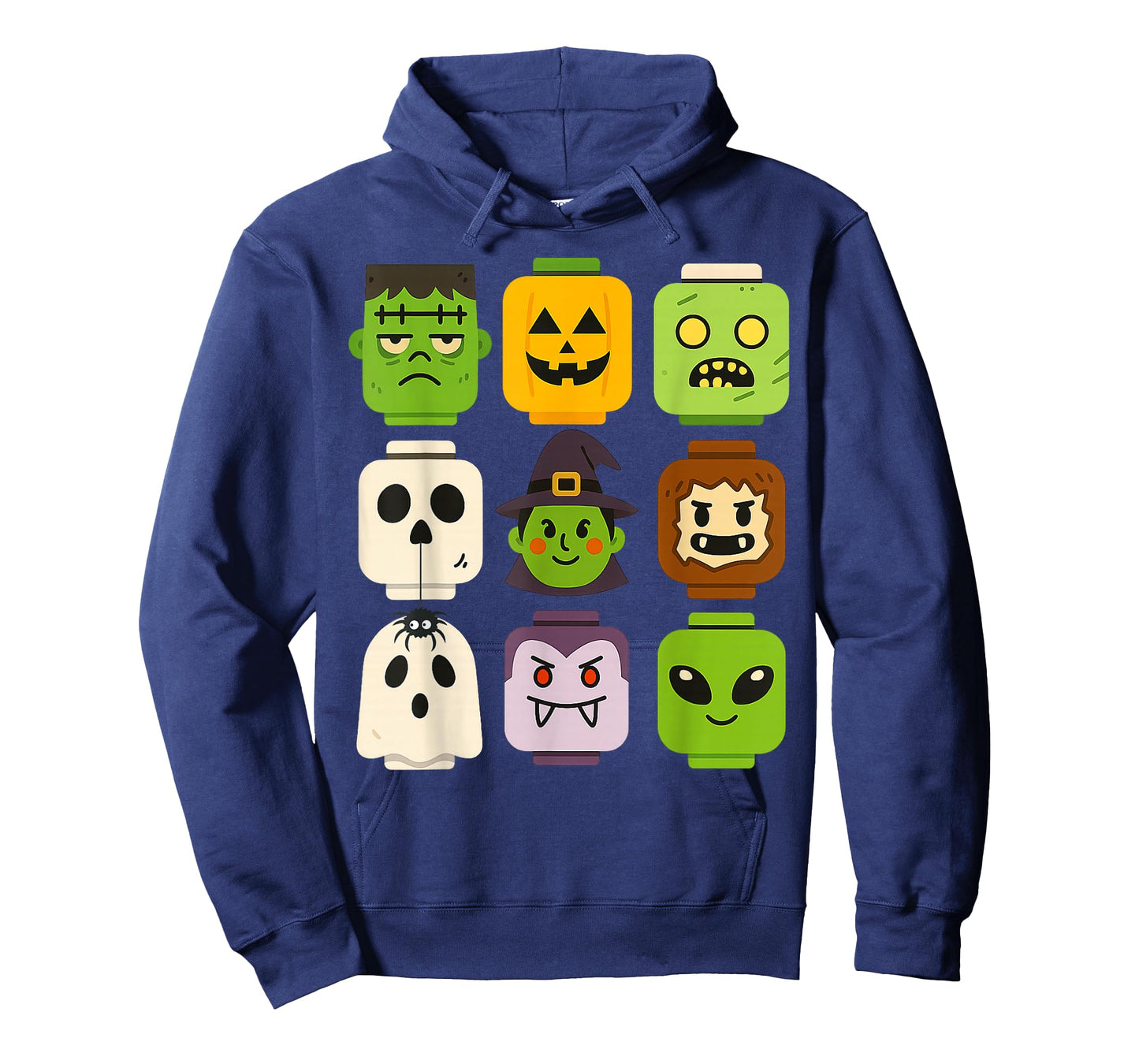 Halloween Building Brick Head Pumpkin Ghost Zombie Boys T-Shirt