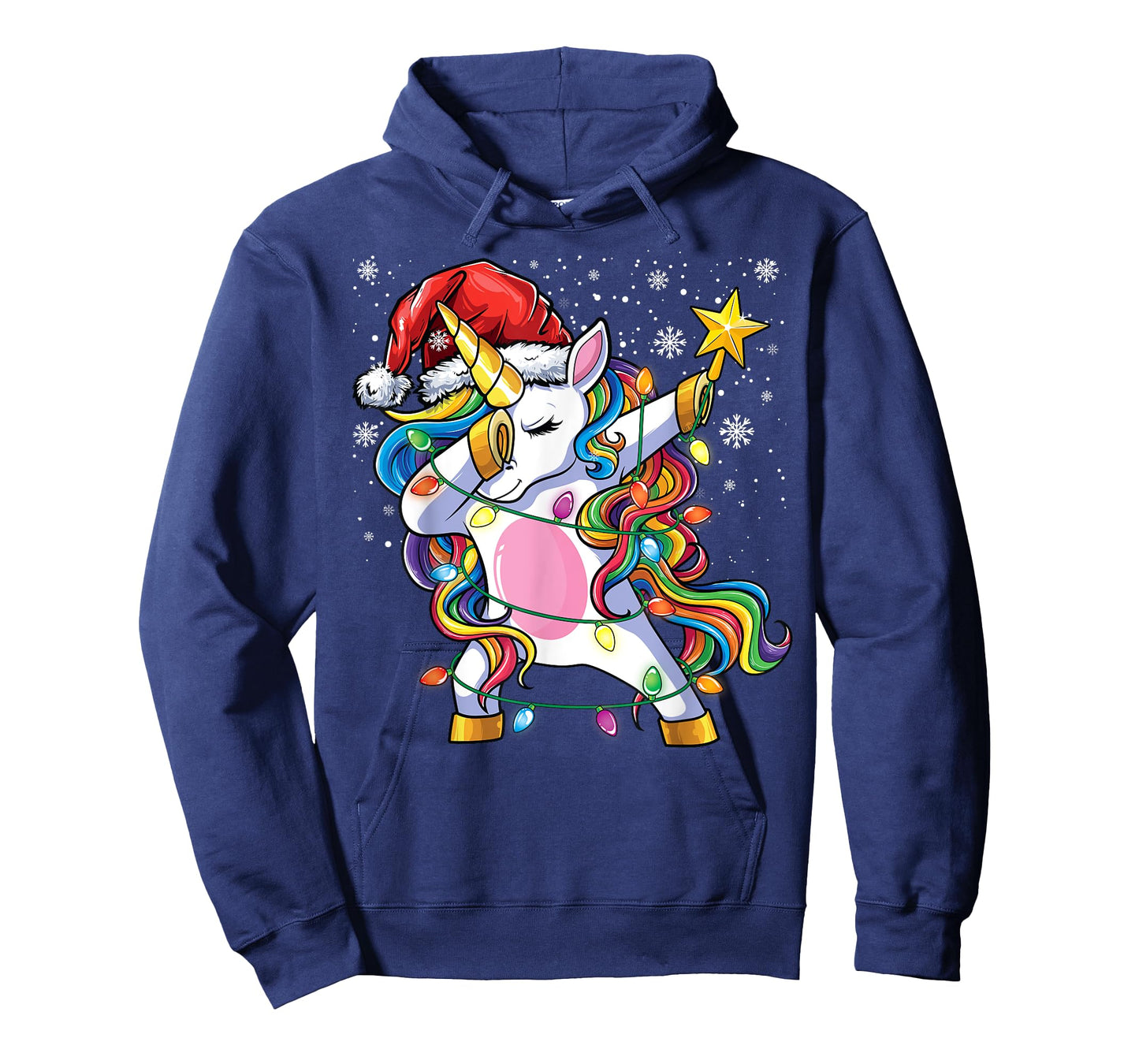 Christmas Unicorn Dab Girls Women Xmas Tree Santa Unicorn T-Shirt