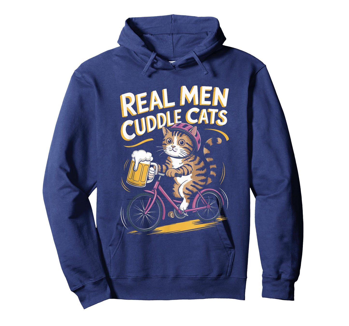 Real Men Cuddle Cats Funny Cat Lover Design T-Shirt