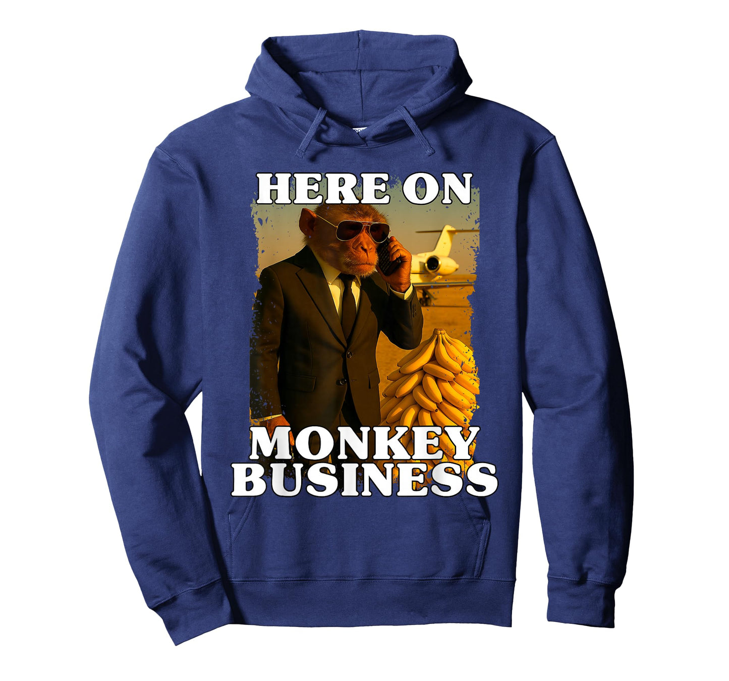 Here On Monkey Business Rich Ape Fancy Suit Bananas And Jet T-Shirt