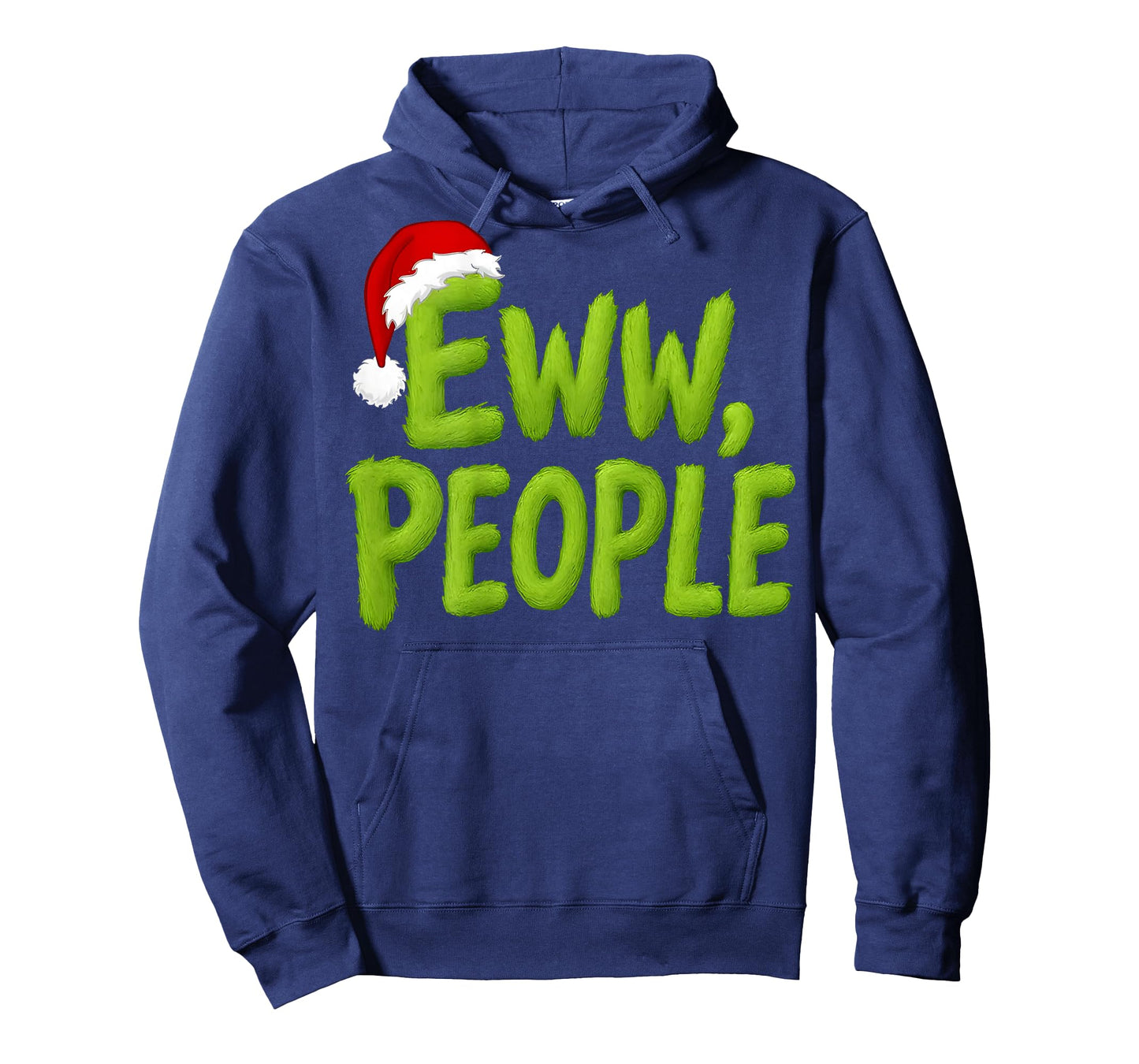 On Back Eww People Santa Hat Green Funny Christmas Mens Kids T-Shirt