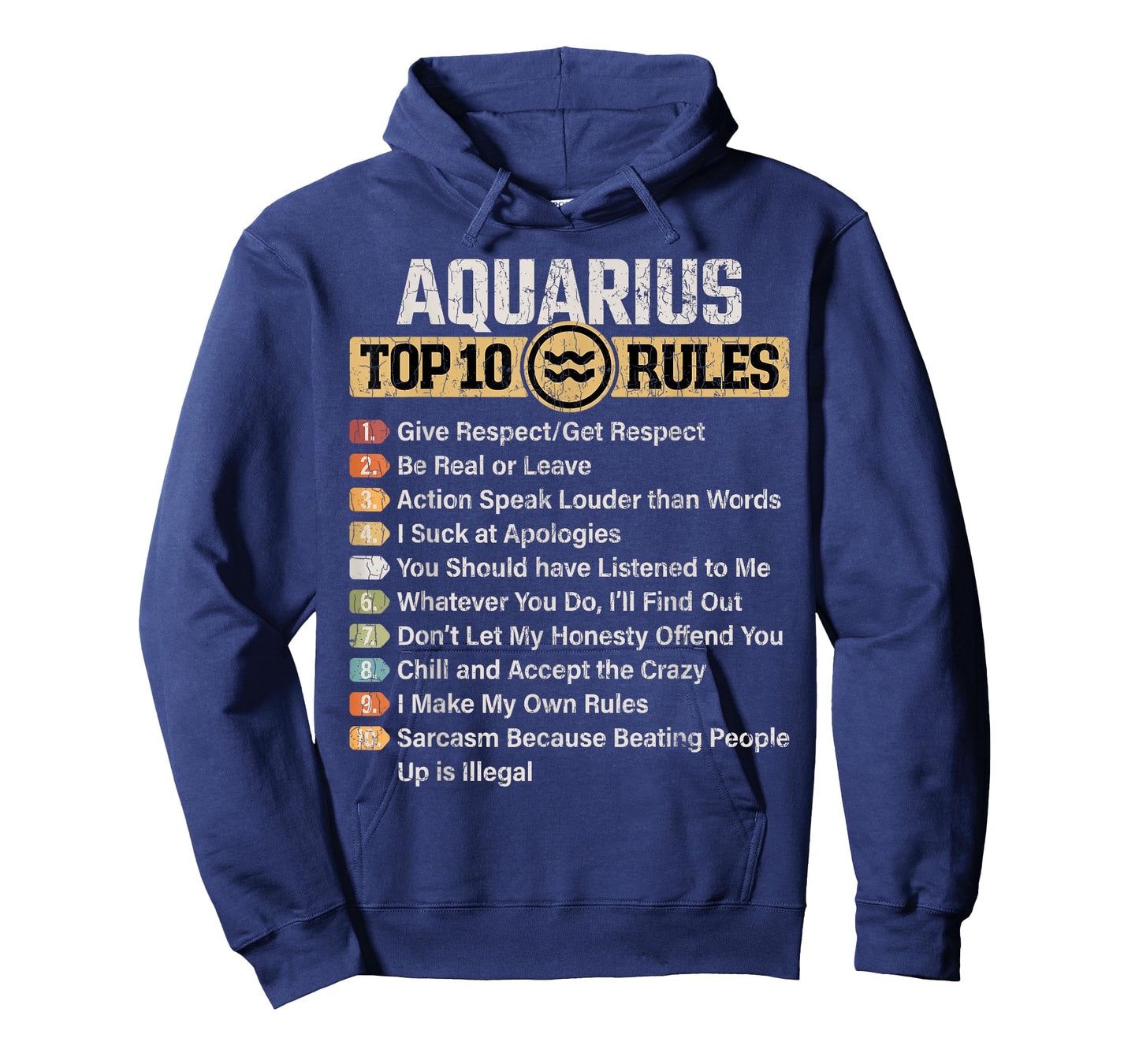 Zodiac Sign Funny Top 10 Rules Of Aquarius Graphic T-Shirt