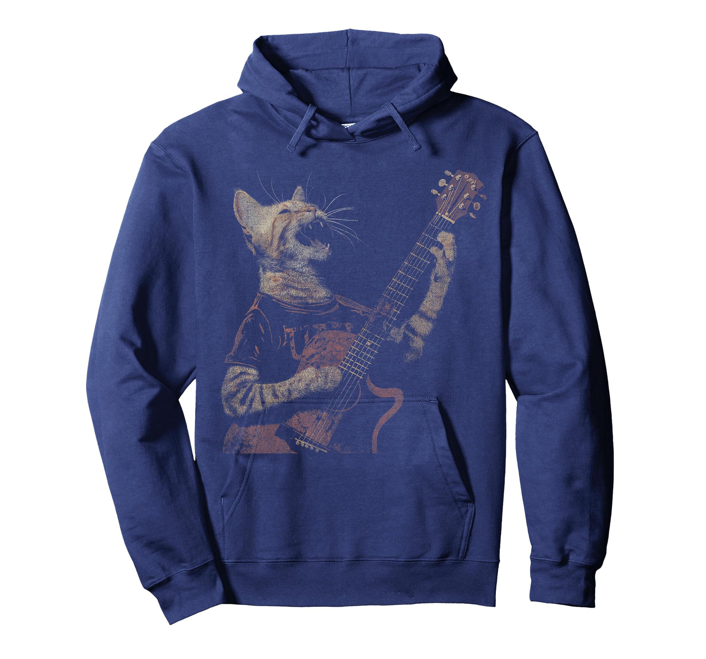 Funny Cat Guitar - Rock and Roll Music Band Concert Vintage T-Shirt