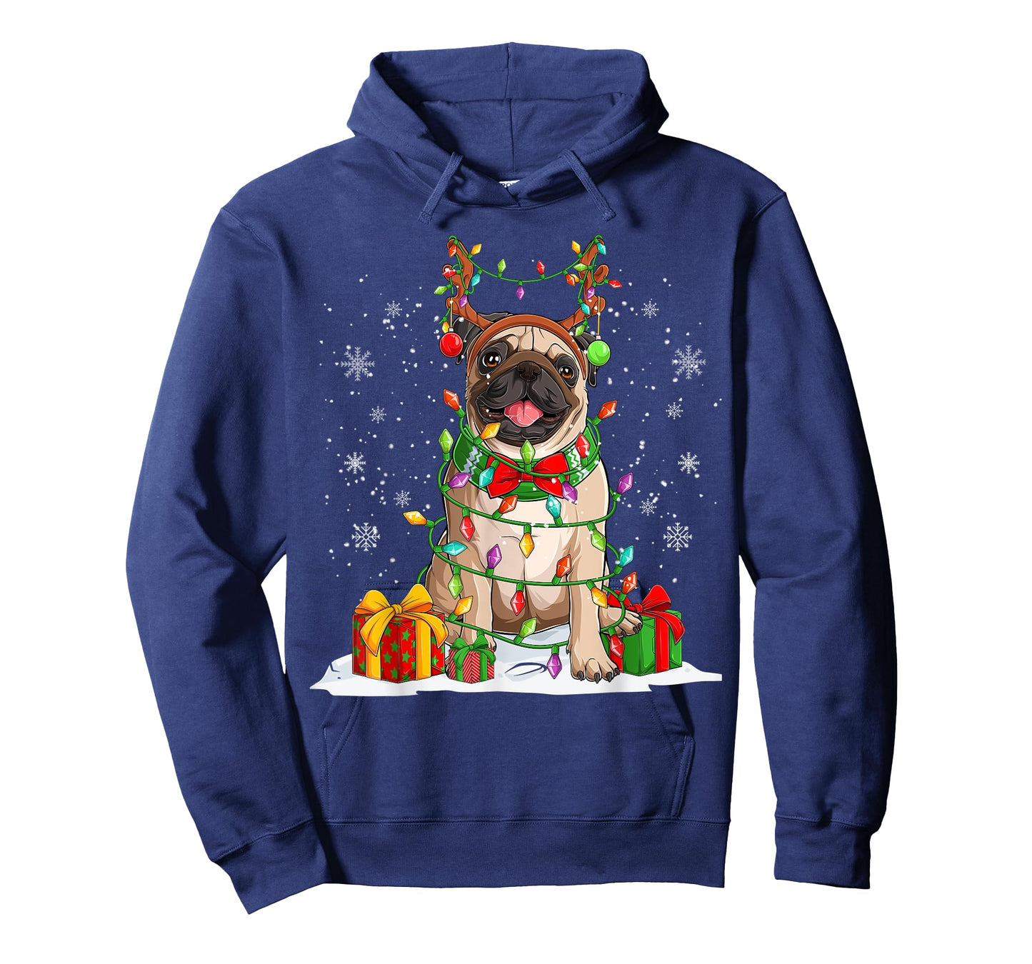 Ugly Pug Christmas Sweater Pajama For Women Men Family T-Shirt