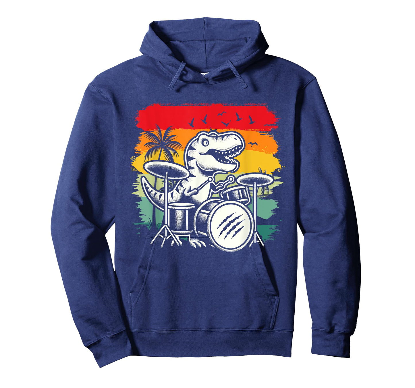 T Rex Dino Drum Dinosaur Music Drummer Vintage Boys Men Kids T-Shirt