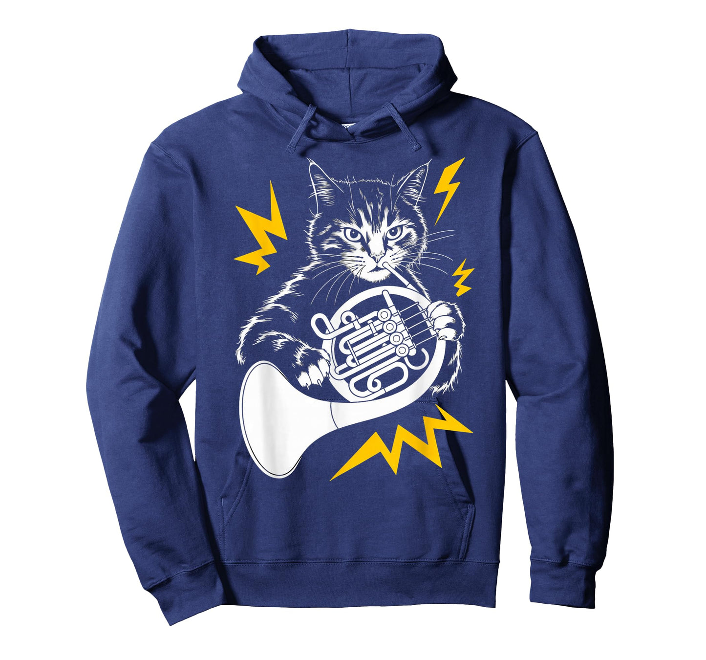 Musik Cat Playing French Horn instrument on Cat Hornist T-Shirt