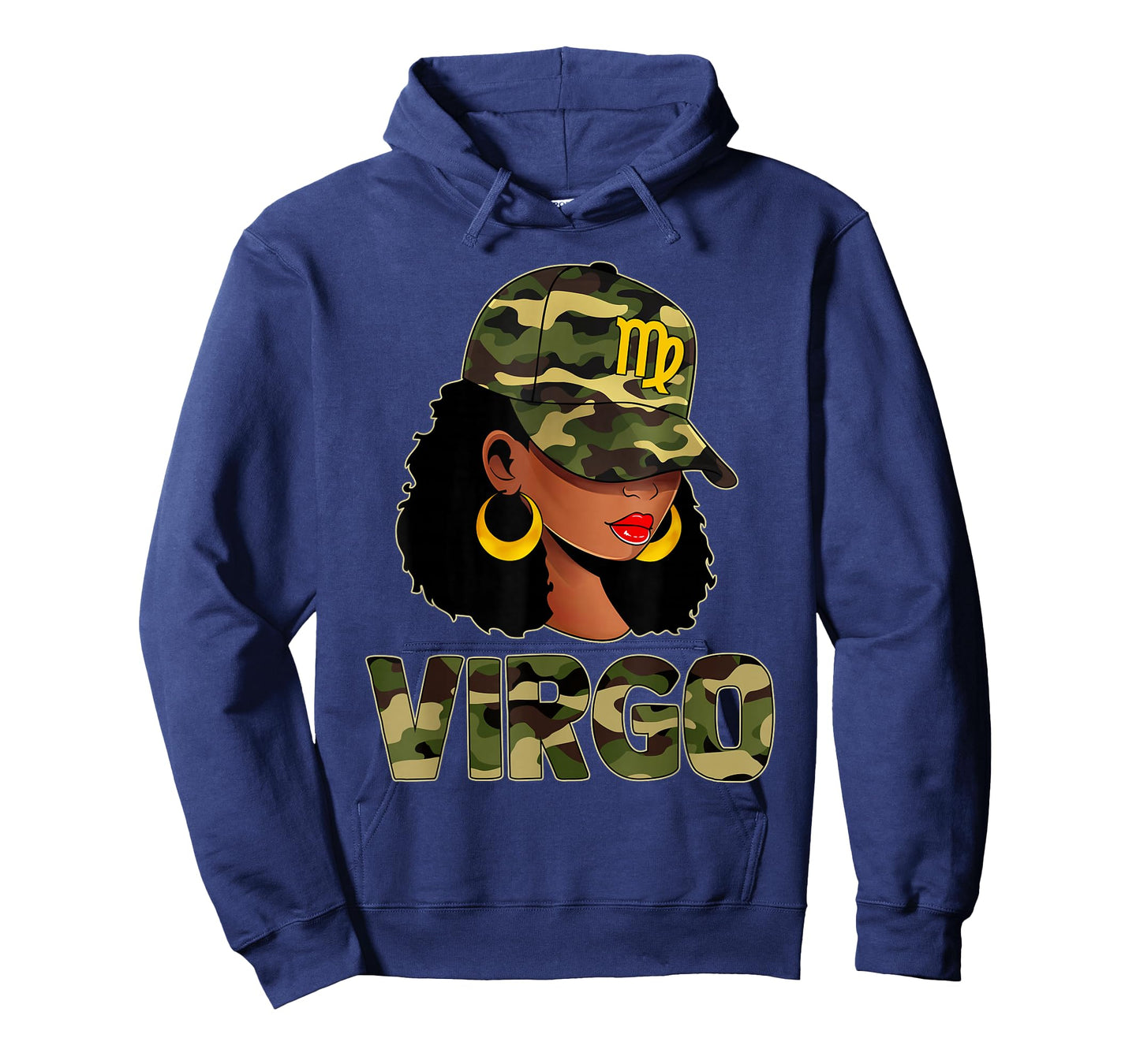 Virgo Queen Camouflage Black Woman Cap Zodiac Sign T-Shirt