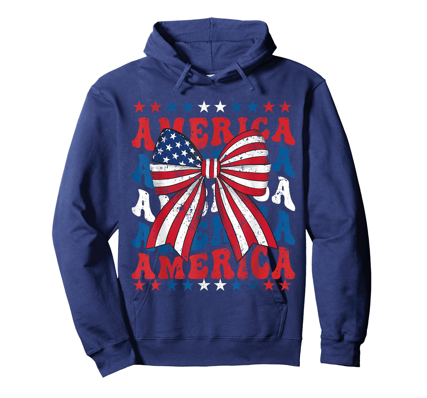 American Coquette Bow Patriotic USA Flag Happy 4th Of July T-Shirt