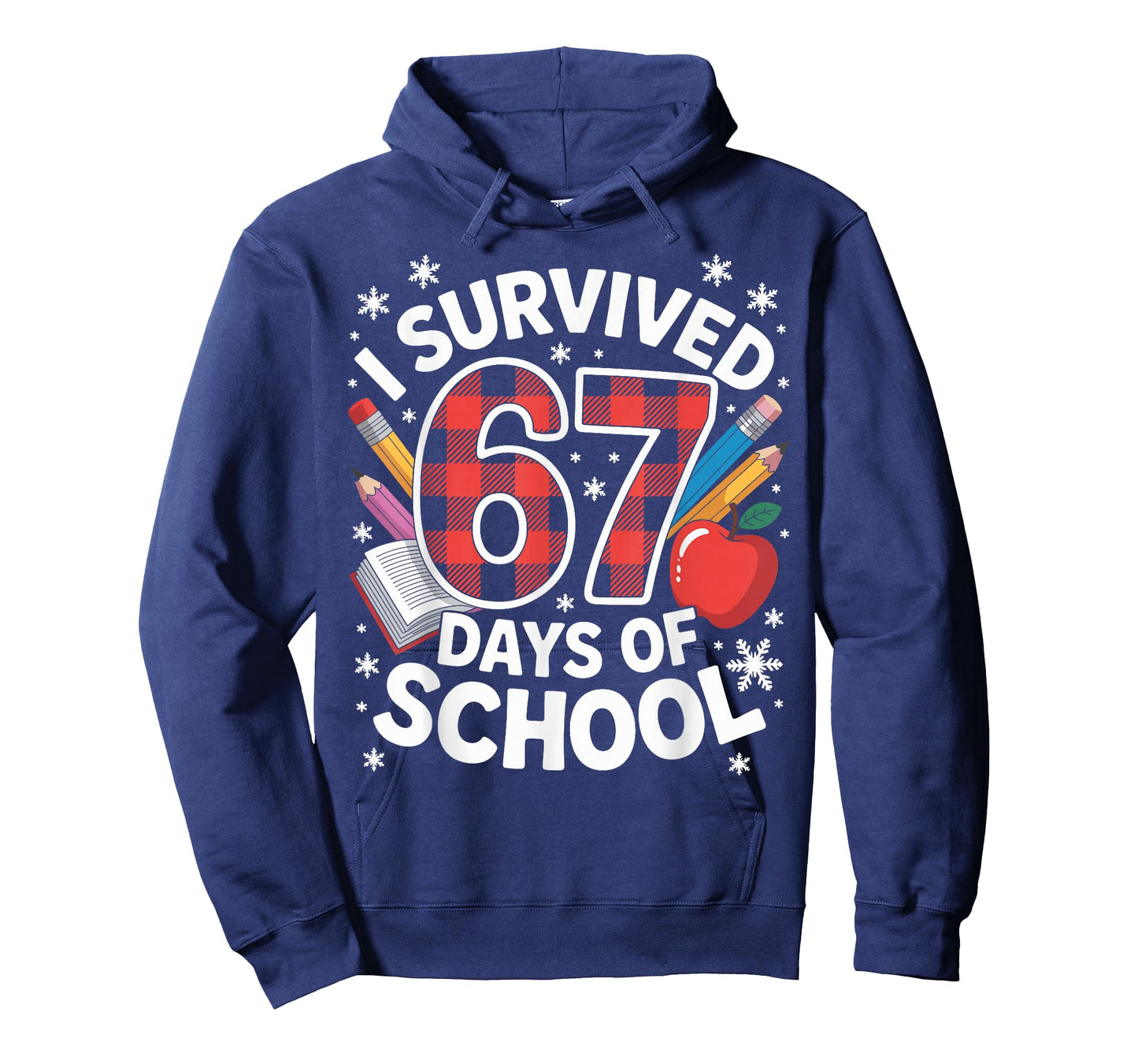 I Survived 67 Days of School Students Plaid Funny Six Seven T-Shirt