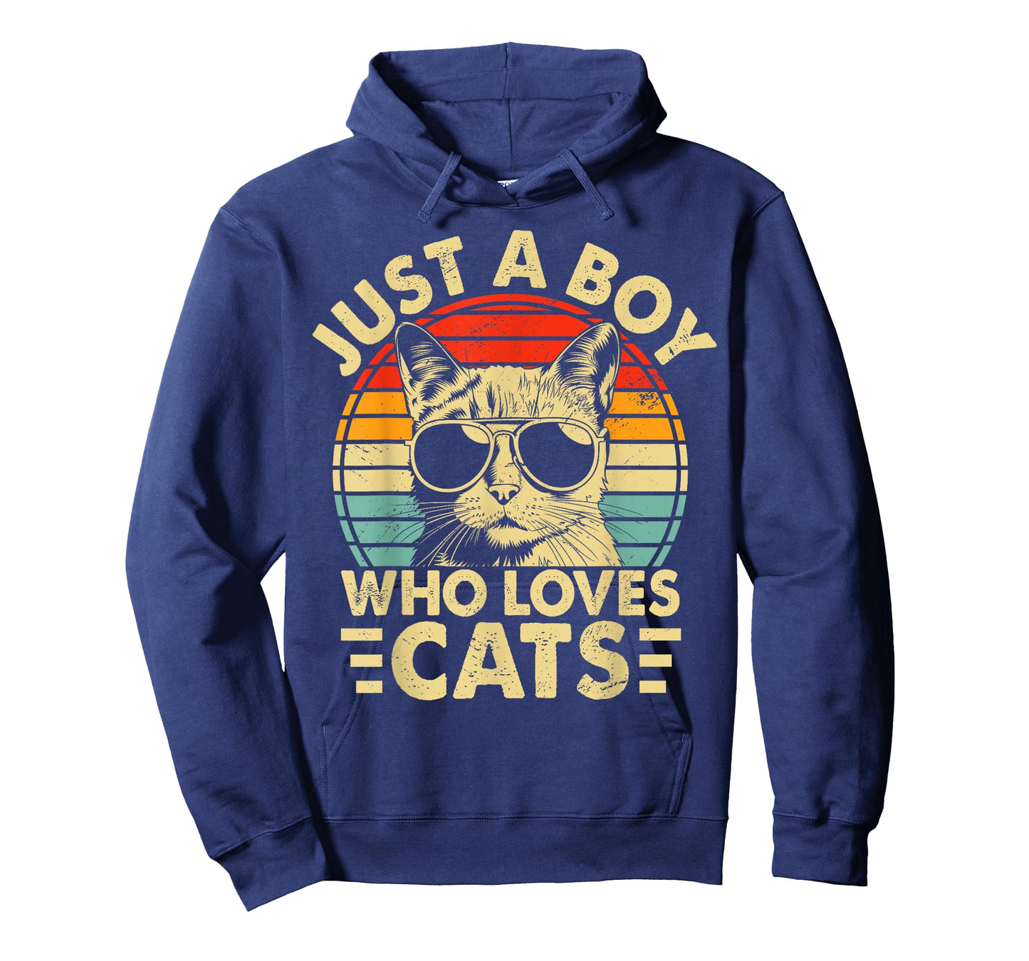 Vintage Just A Boy Who Loves Cats Boy Kitten Cat Lover Boys T-Shirt