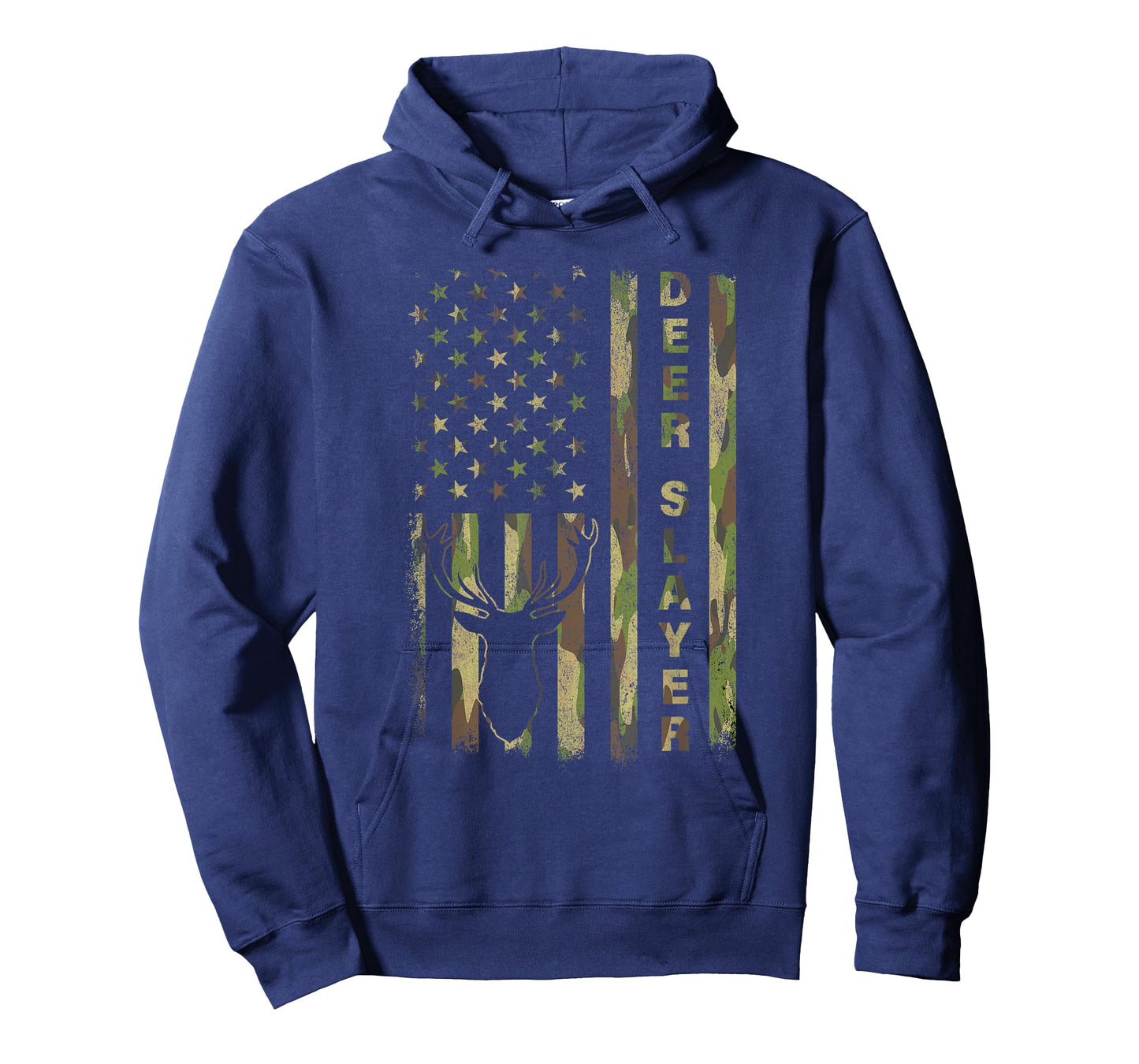 Deer Slayer Hunter Camo American Flag Hunting Lover Vintage T-Shirt