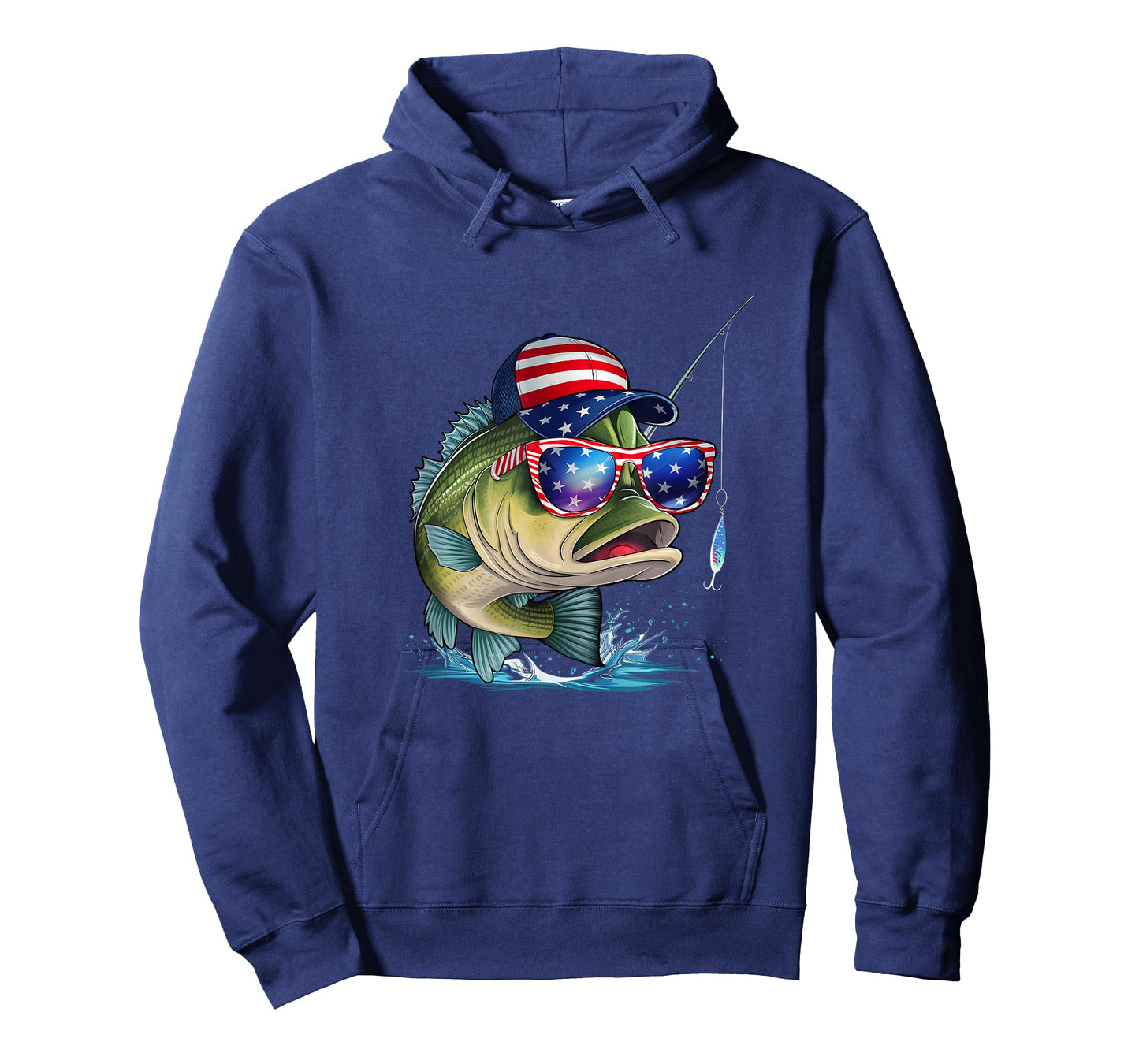 Funny Fishing And Fisherman American Flag Patriotic Vintage T-Shirt