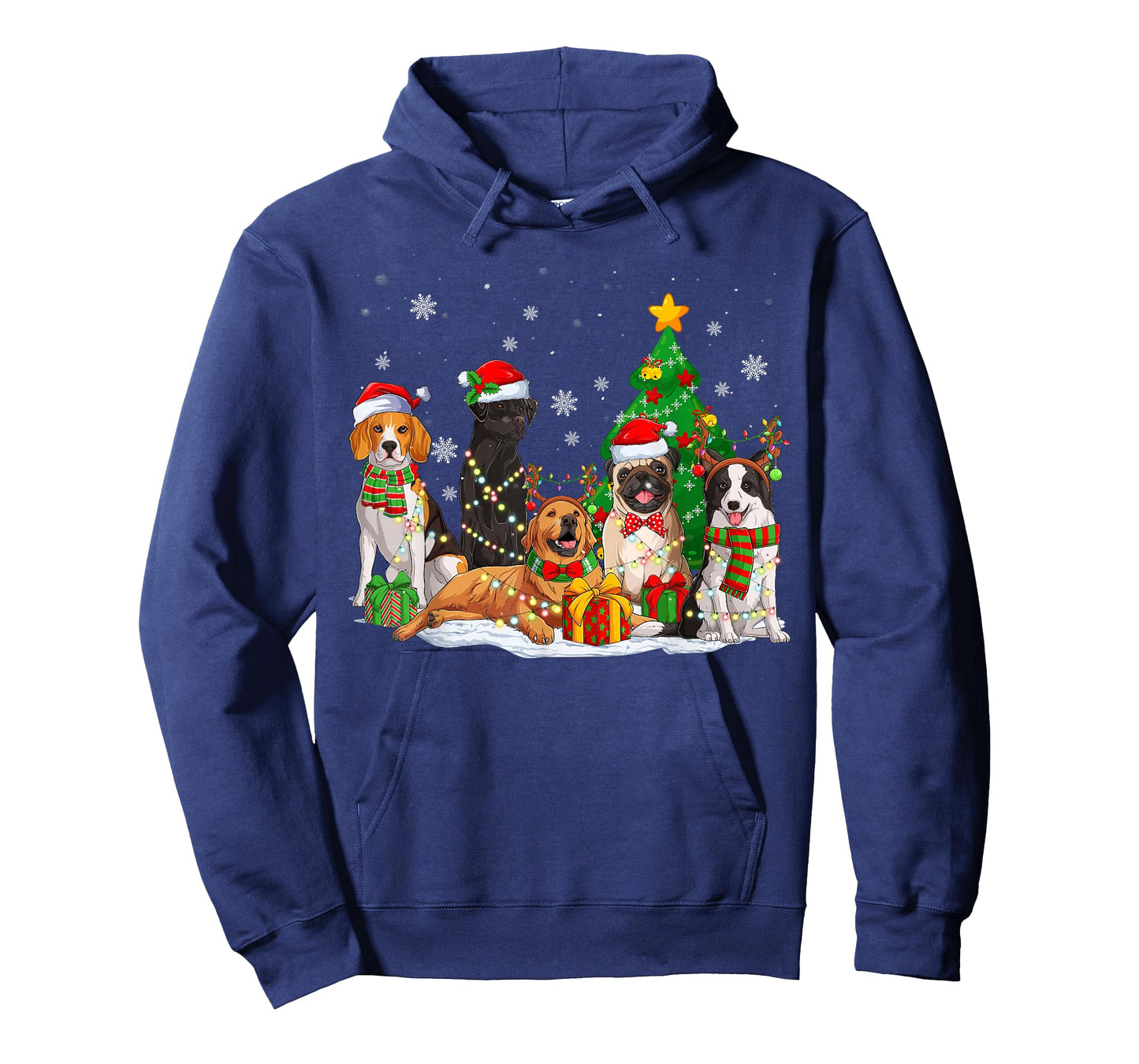 Funny Dog Christmas Tree Lights Ugly Xmas Men Women Kids T-Shirt