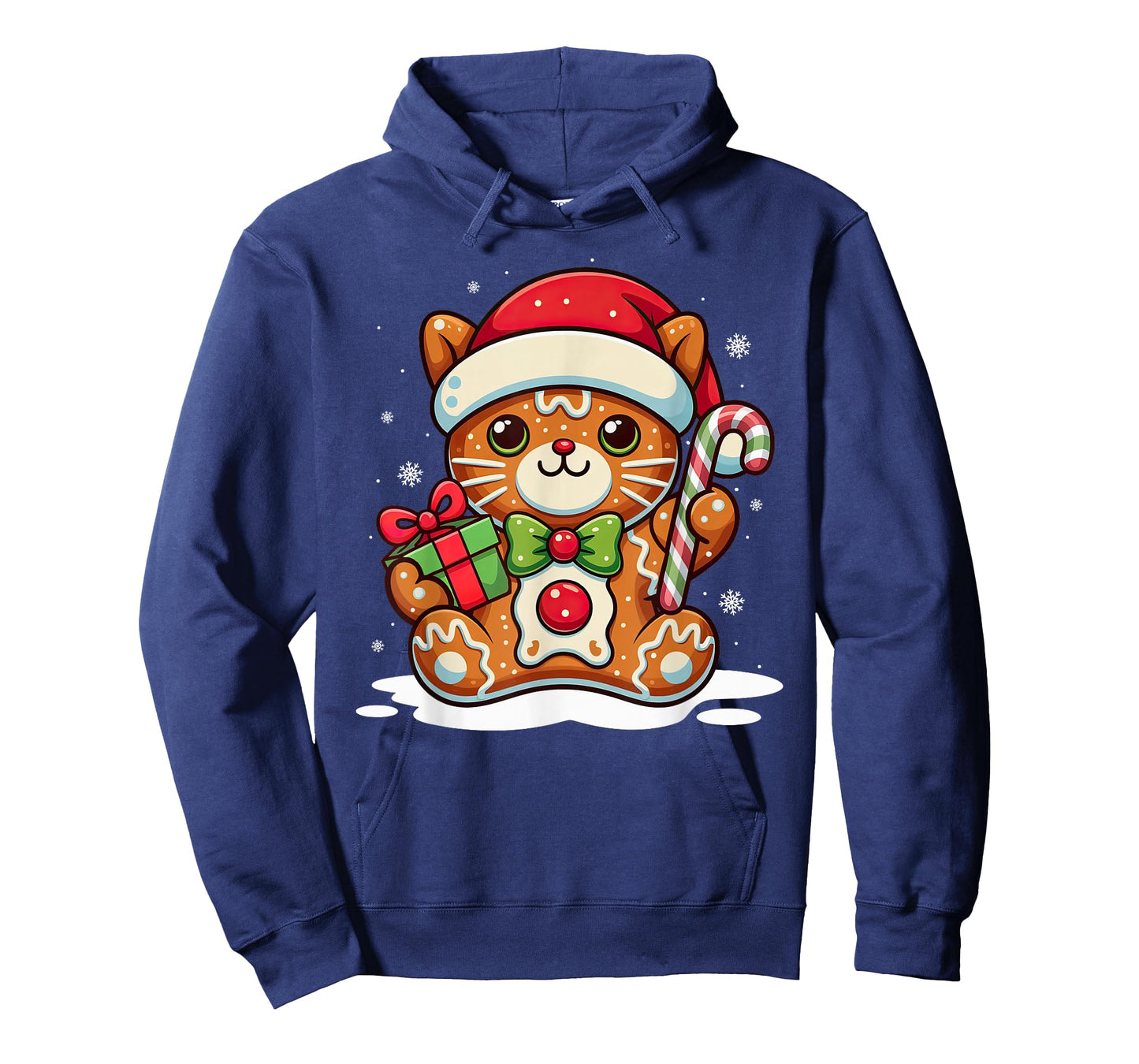 Cute Cat Gingerbread Man Christmas Shirt for Women Men Kids T-Shirt