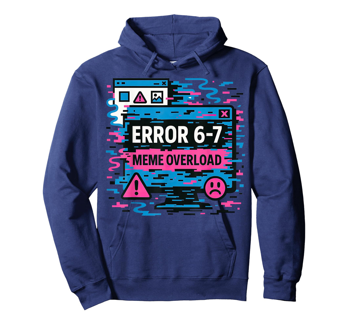 Funny Error 67 Meme Overload Six Seven Art Retro Tech Style T-Shirt
