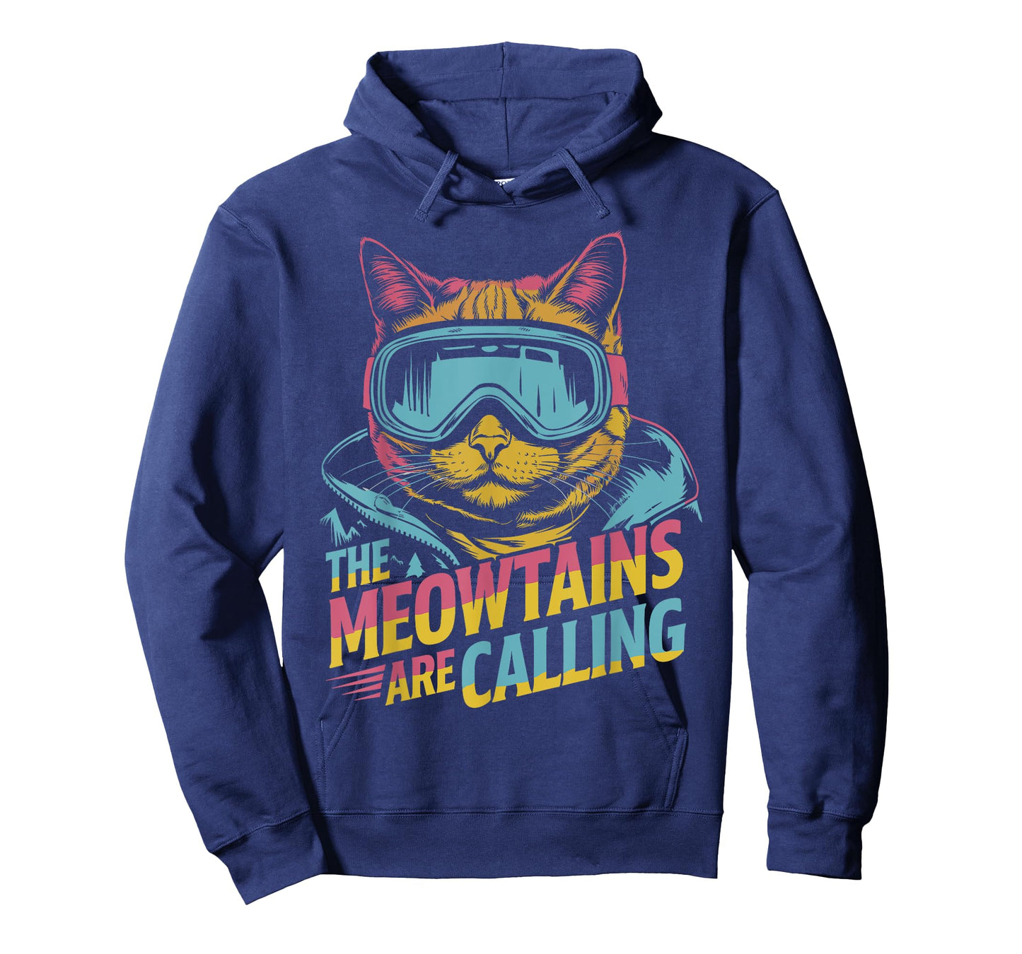 Funny Skiing Cat Gift Snowboarder Accessories Unisex-Adults, Unisex-Kids Black Small The Meowtains Are Calling Cat Goggle Design Ski Snowboard T-Shirt