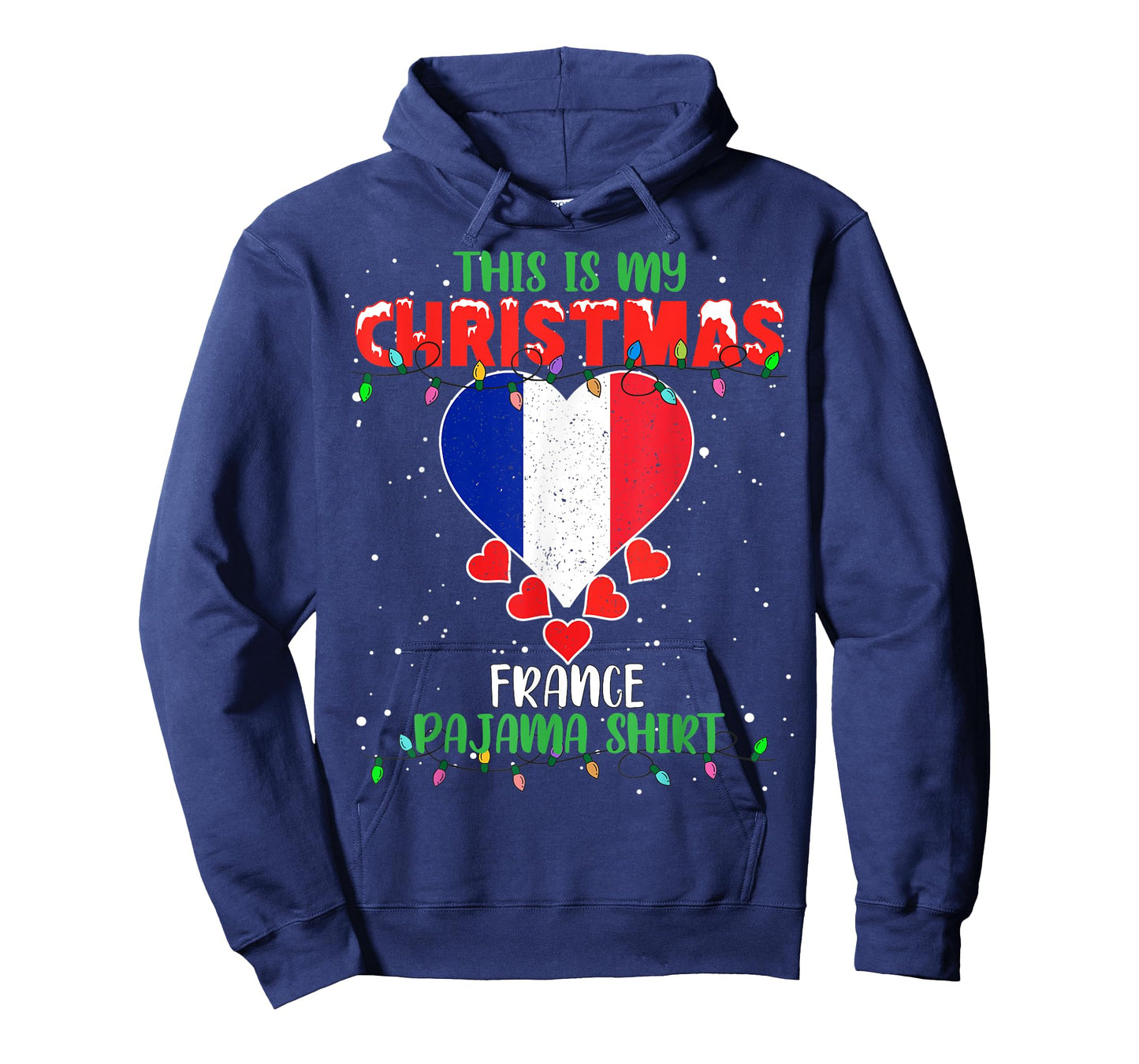 This Is My Christmas Lights Love France Flag Pajama T-Shirt