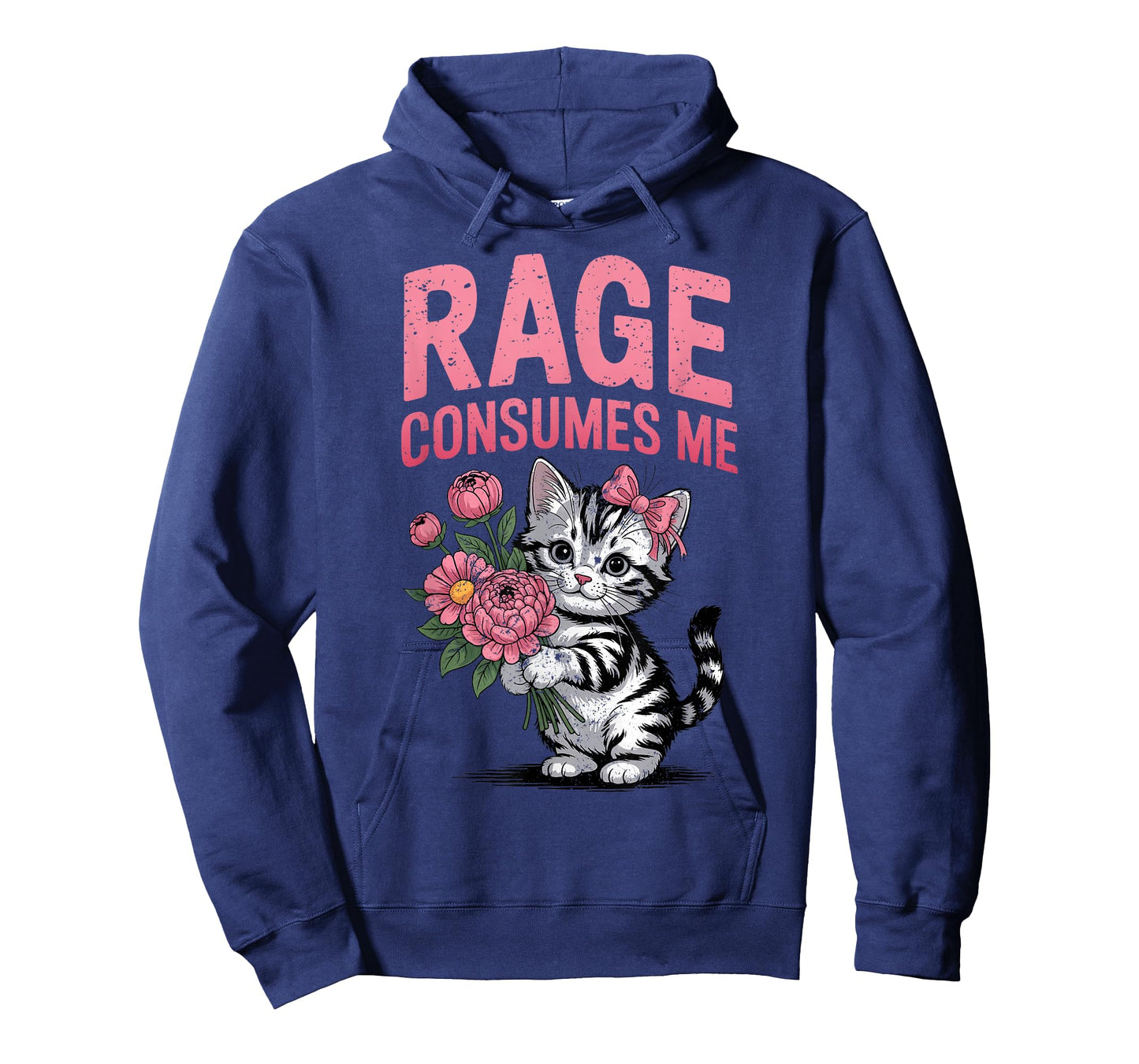 Rage Consumes Me Cat Flower Funny Kitten Women Men T-Shirt