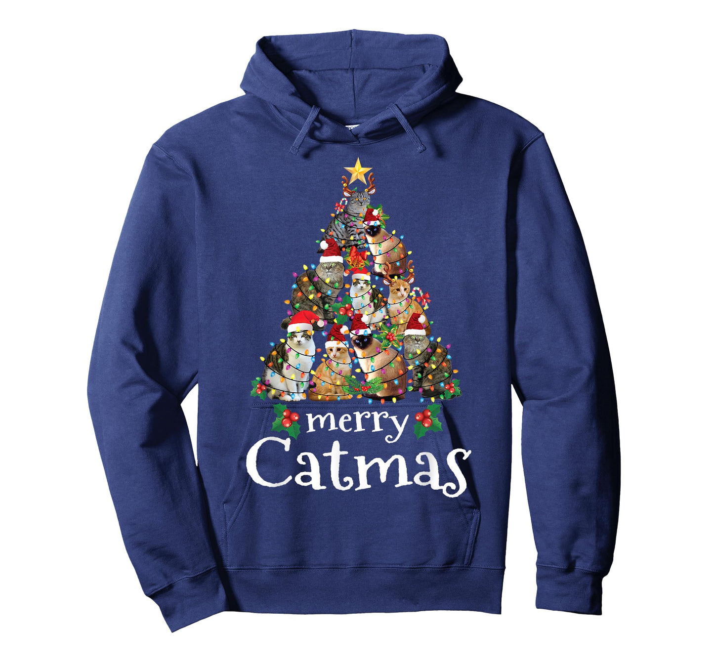 Merry Catmas Funny Cat Mom Cat Dad Christmas Cat T-Shirt
