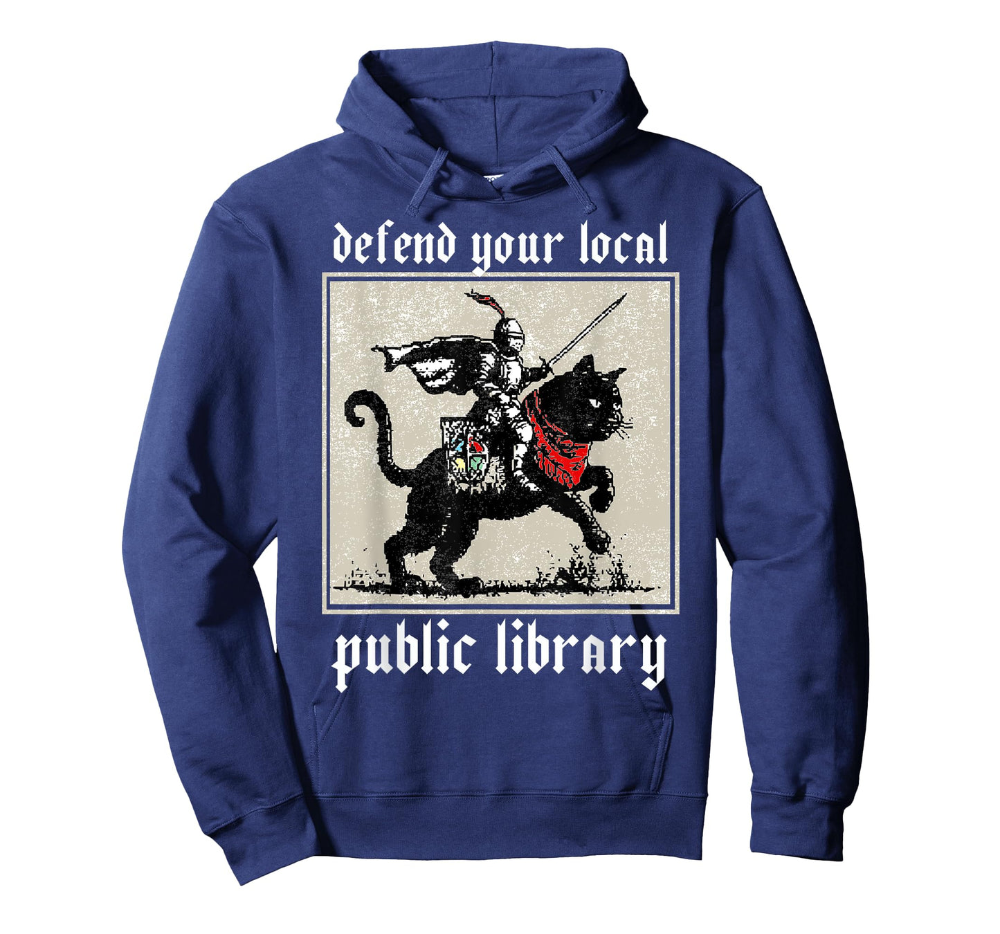 Defend Your Local Public Library Cat Knight Reader Men Women T-Shirt