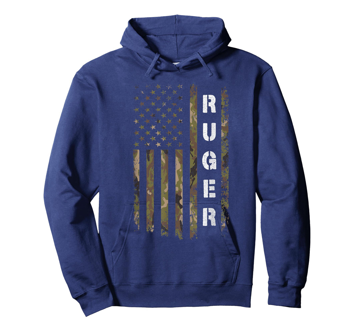 Retro Ruger Vintage Camouflage American Flag Matching Name T-Shirt