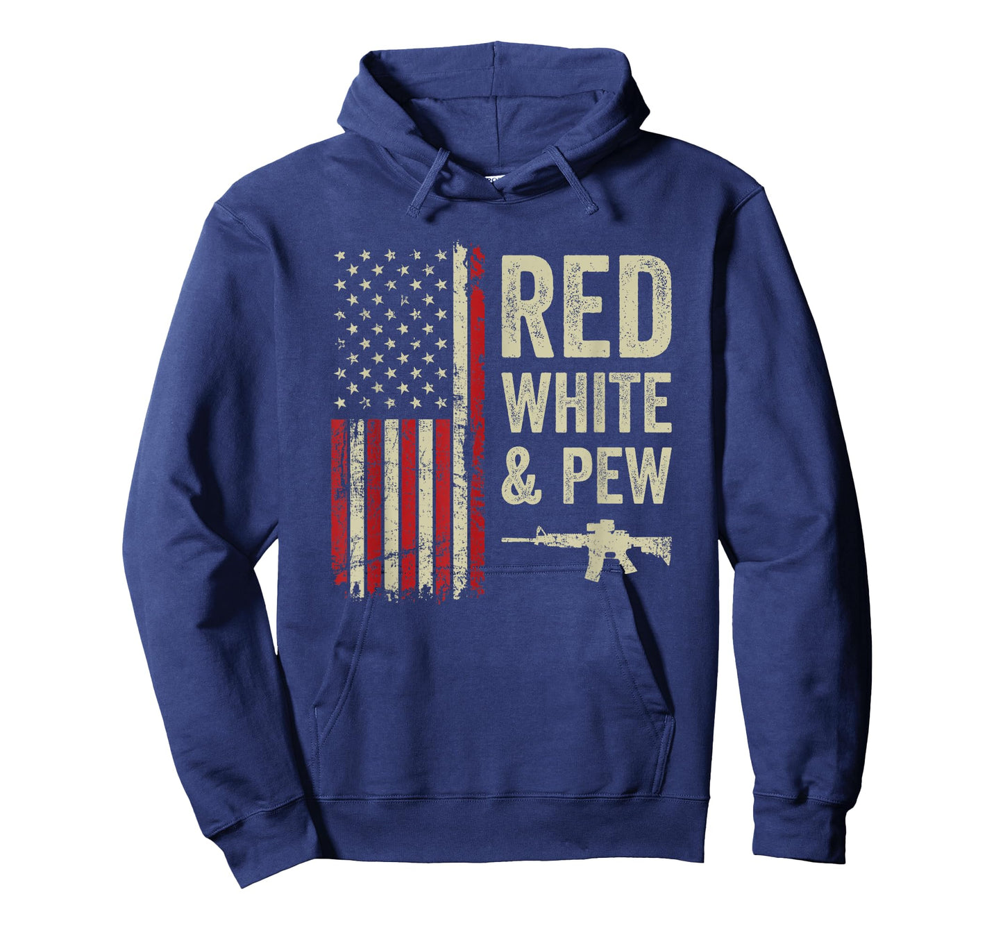 Red White And Pew - USA Flag Pro Guns 4th Of July Funny Gun T-Shirt