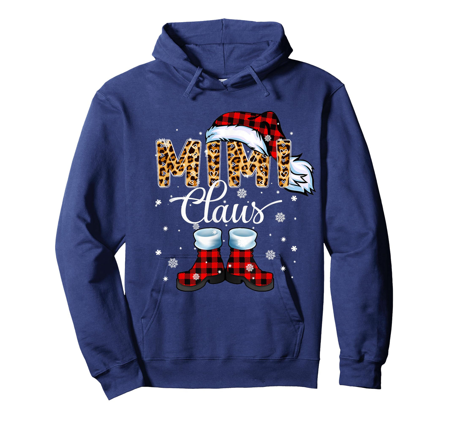 Christmas Mimi Claus Leopard Buffalo Plaid Pajama Xmas T-Shirt