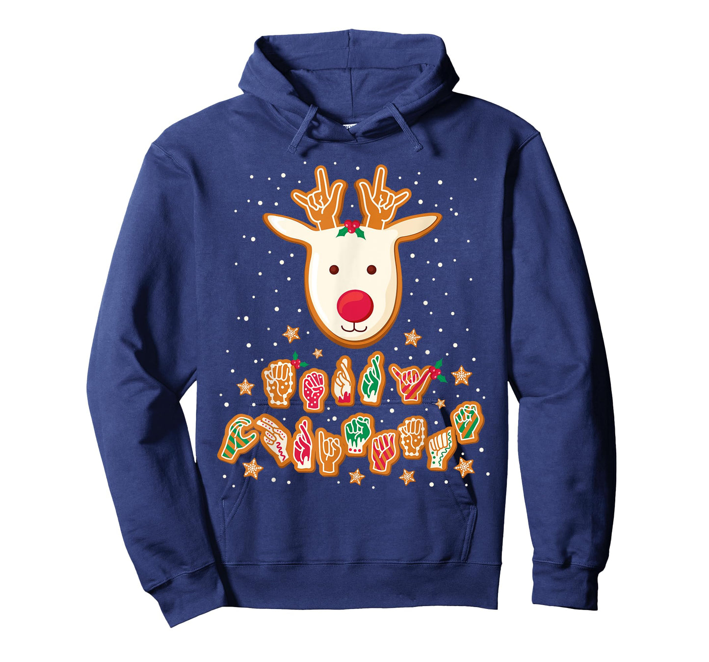 ASL Christmas Reindeer American Sign Language Gingerbread T-Shirt