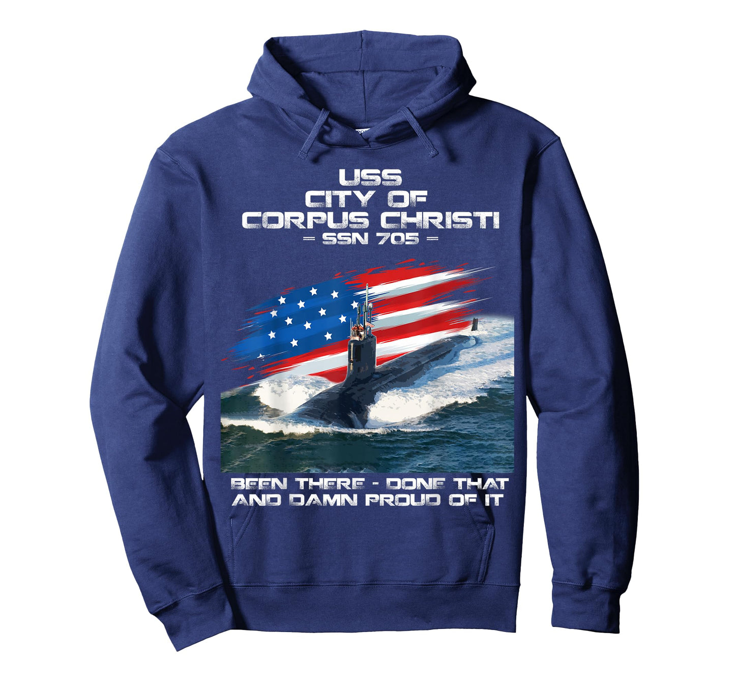 USS City Of Corpus Christi SSN-705 American Flag Submarine T-Shirt
