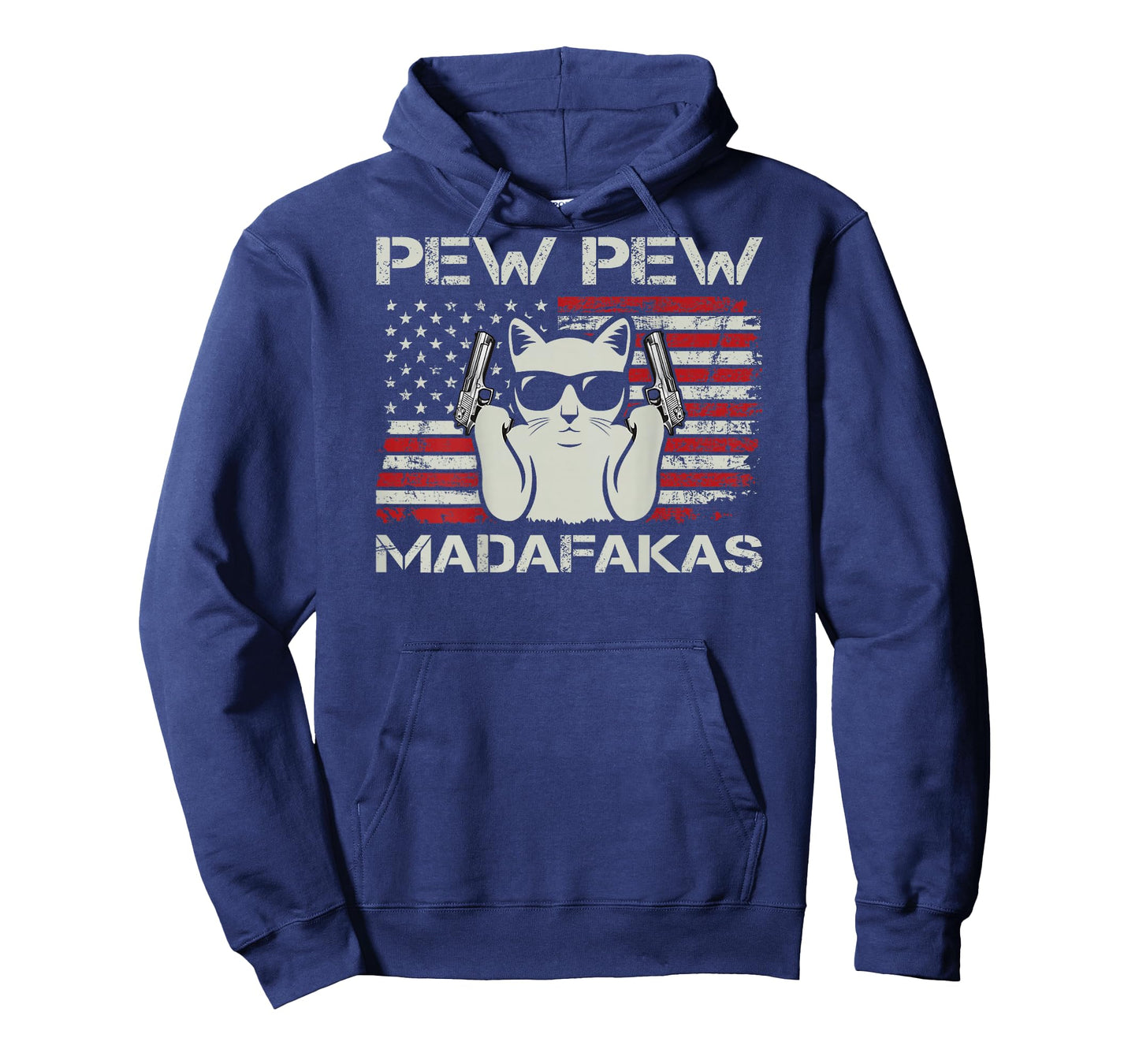 Vintage Cats Pew Pew Madafakas USA Funny Cat Lover (ON Back) T-Shirt
