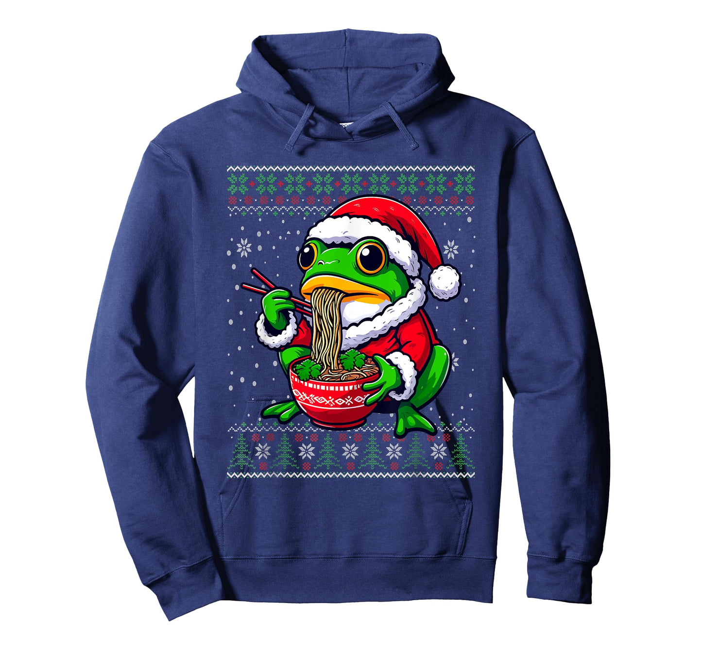 Christmas Frog Eating Ramen Ugly Christmas Sweater T-Shirt