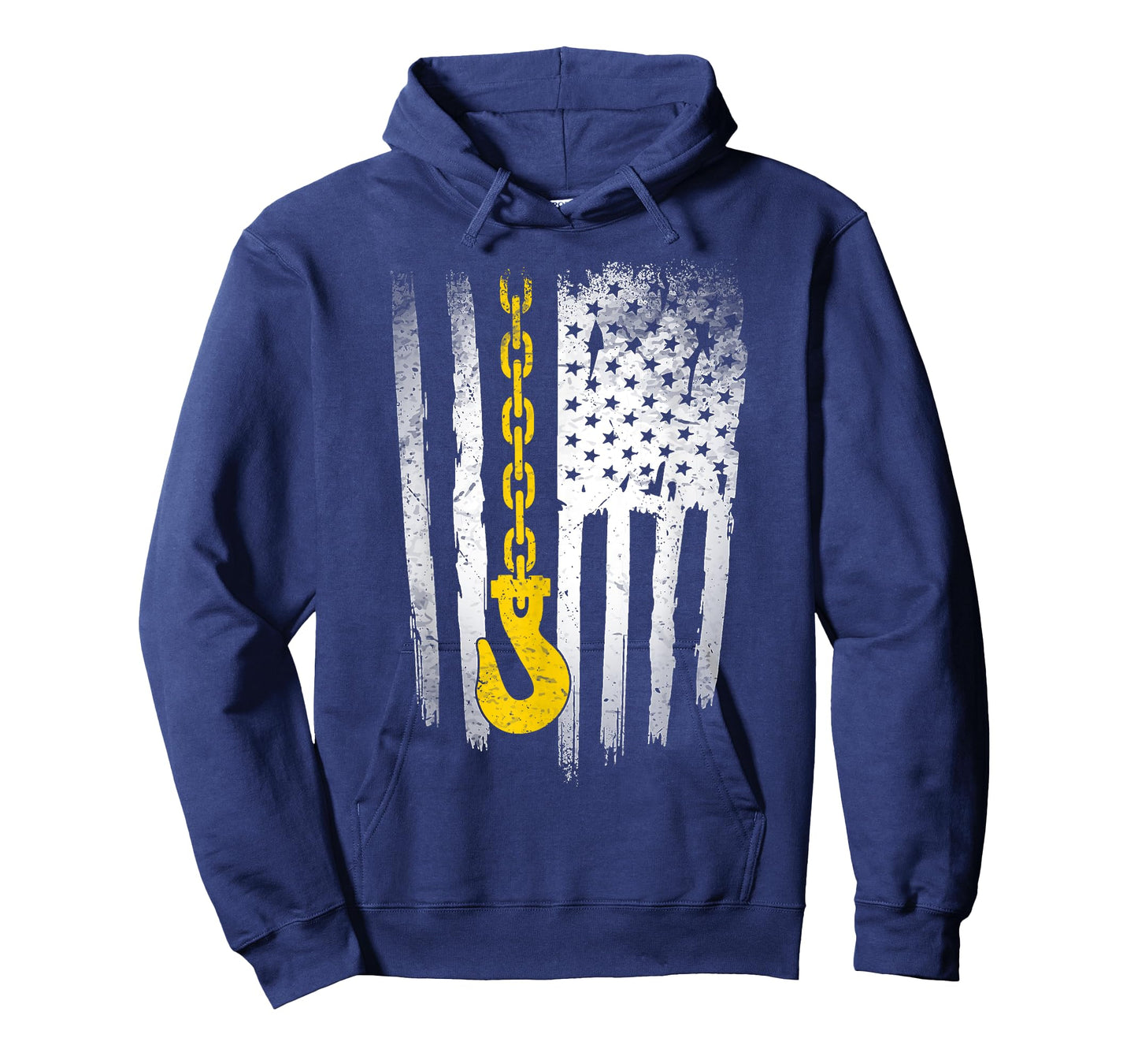 Tow Truck Driver Gift Men USA Flag Towing Hook For US T-Shirt