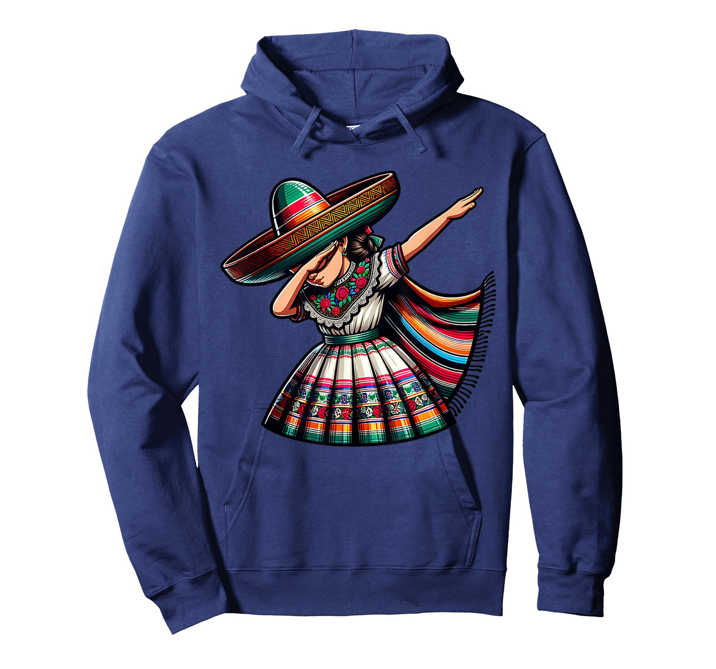 Funny Dabbing Mexican Poncho Sombrero Cinco de Mayo Girl T-Shirt