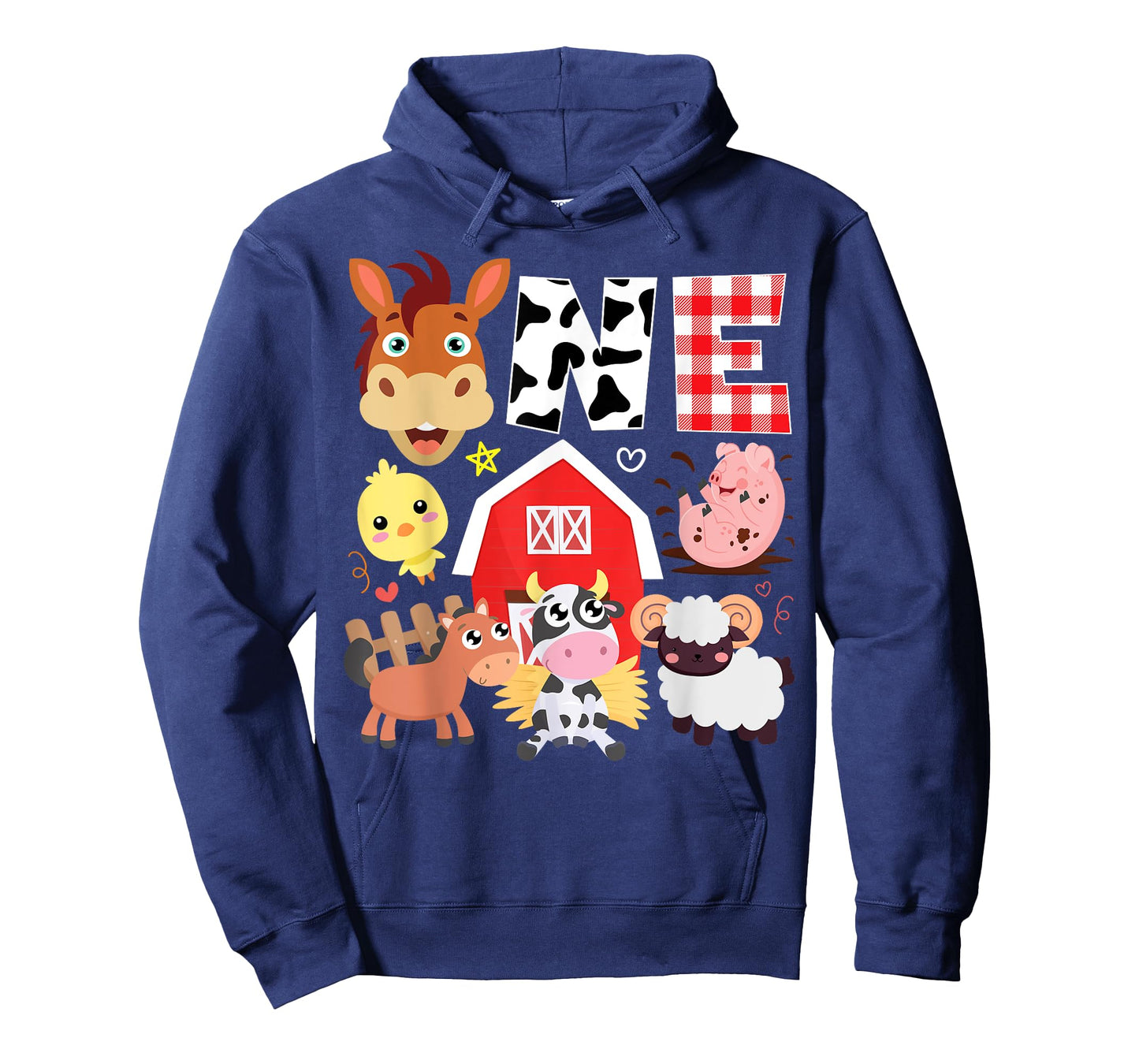 1st Birthday One Year Old Farm Theme Animals Birthday Party T-Shirt