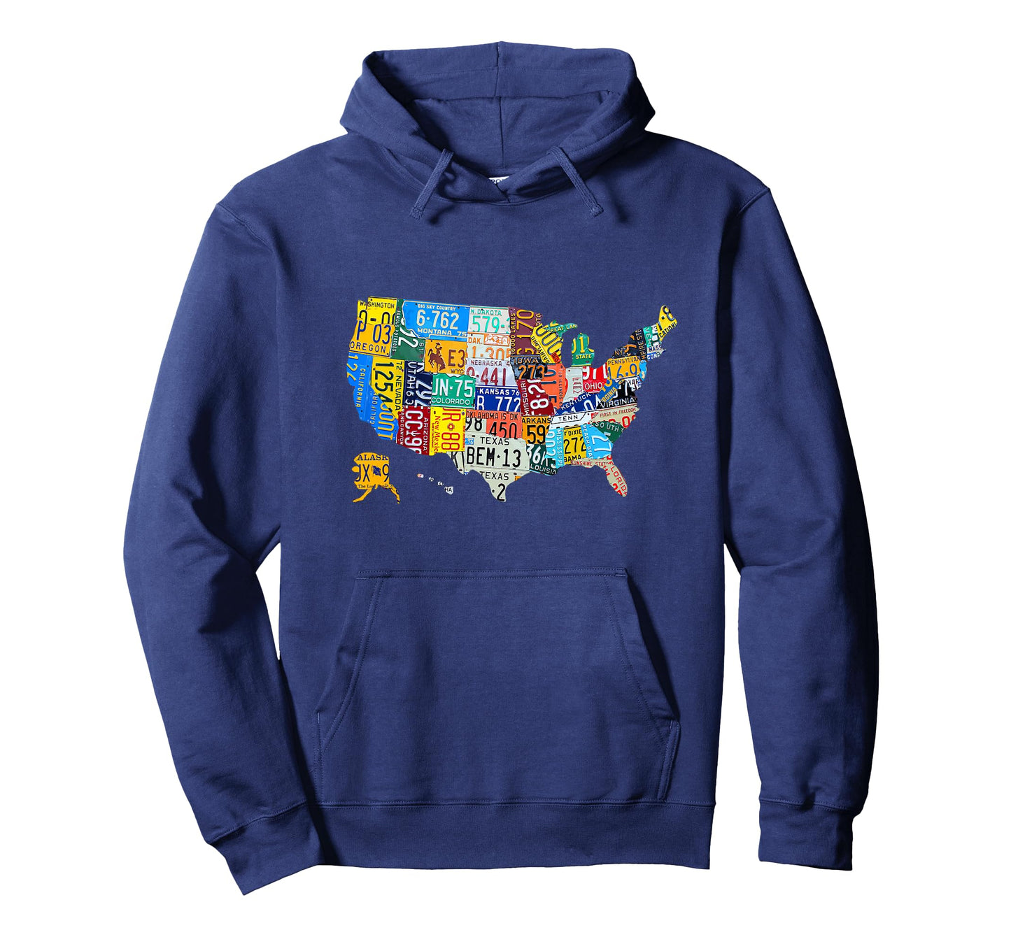Kids License Plate American Flag US Map Art American Map T-Shirt