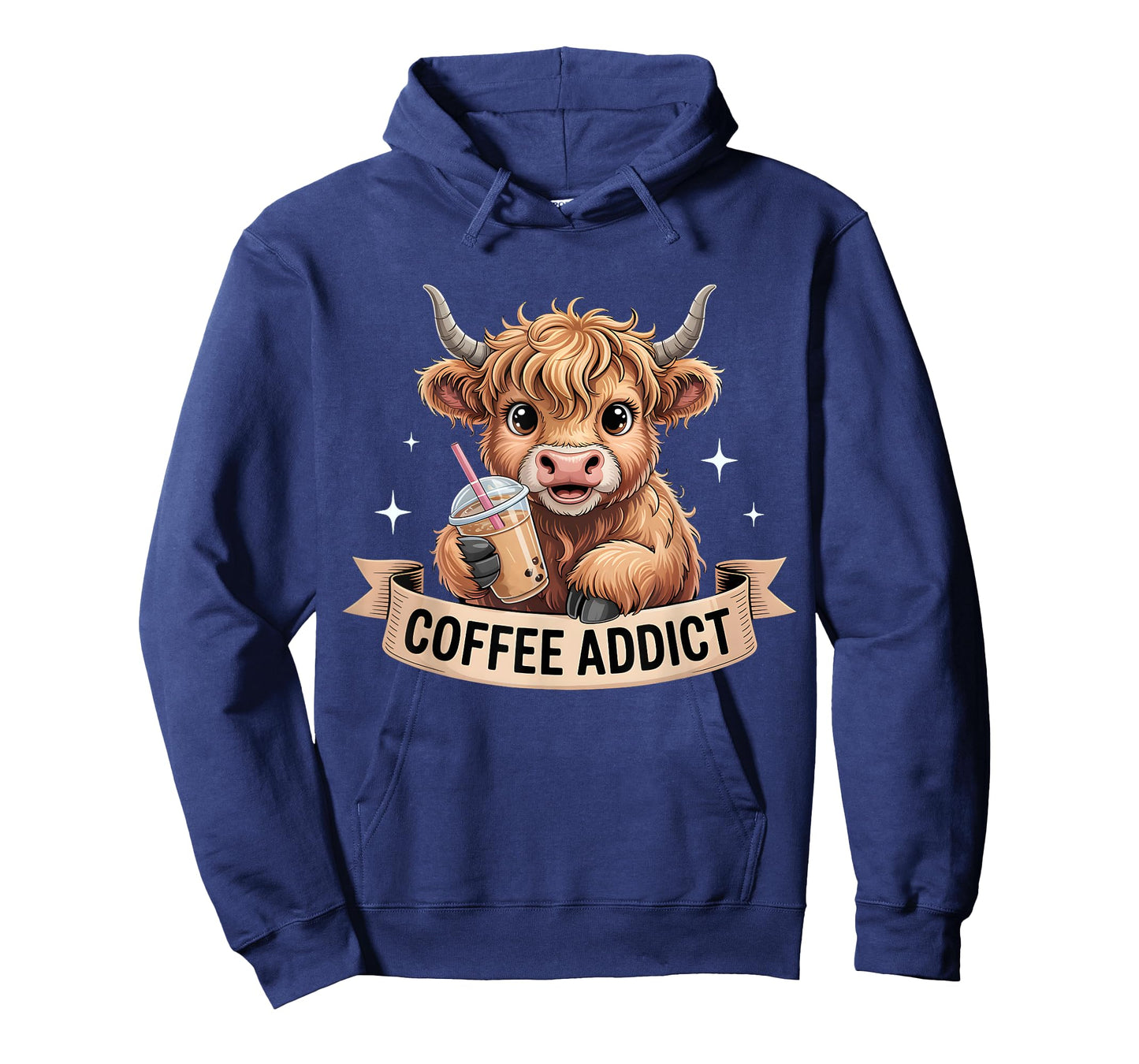 Cute Highland Cow Coffee Addict Funny Drink Coffee Cowgirl T-Shirt