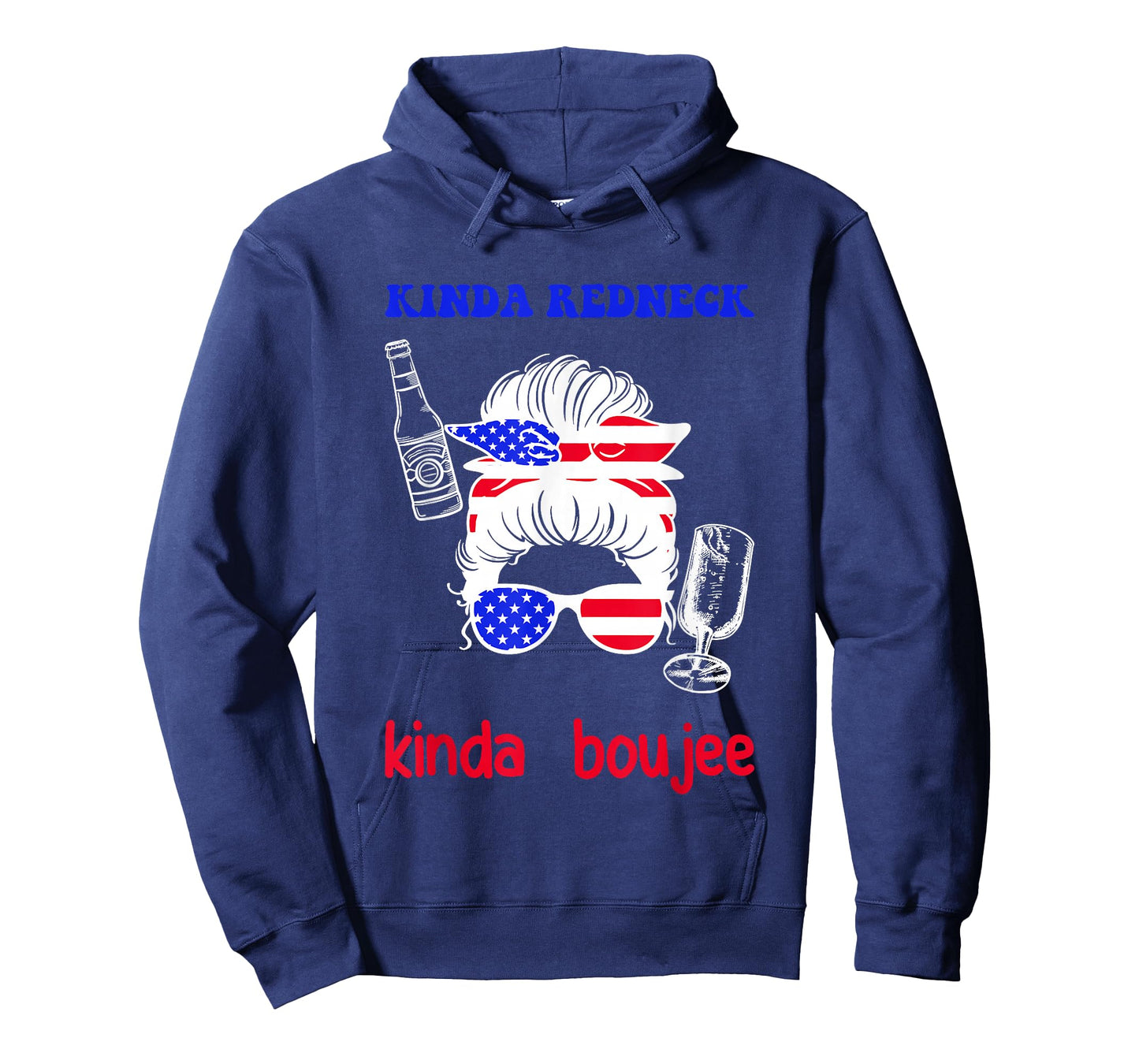 Kinda Redneck Kinda Boujee Messy Bun America Girl T-Shirt