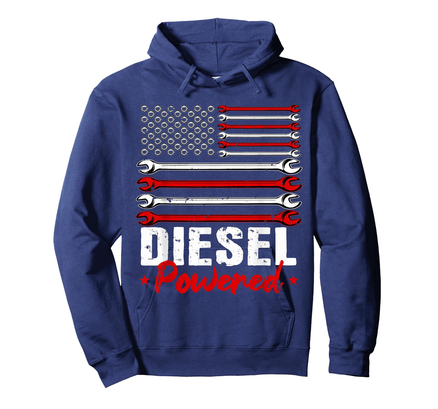 Diesel Mechanic Gifts Powered Patriotic American Flag T-Shirt