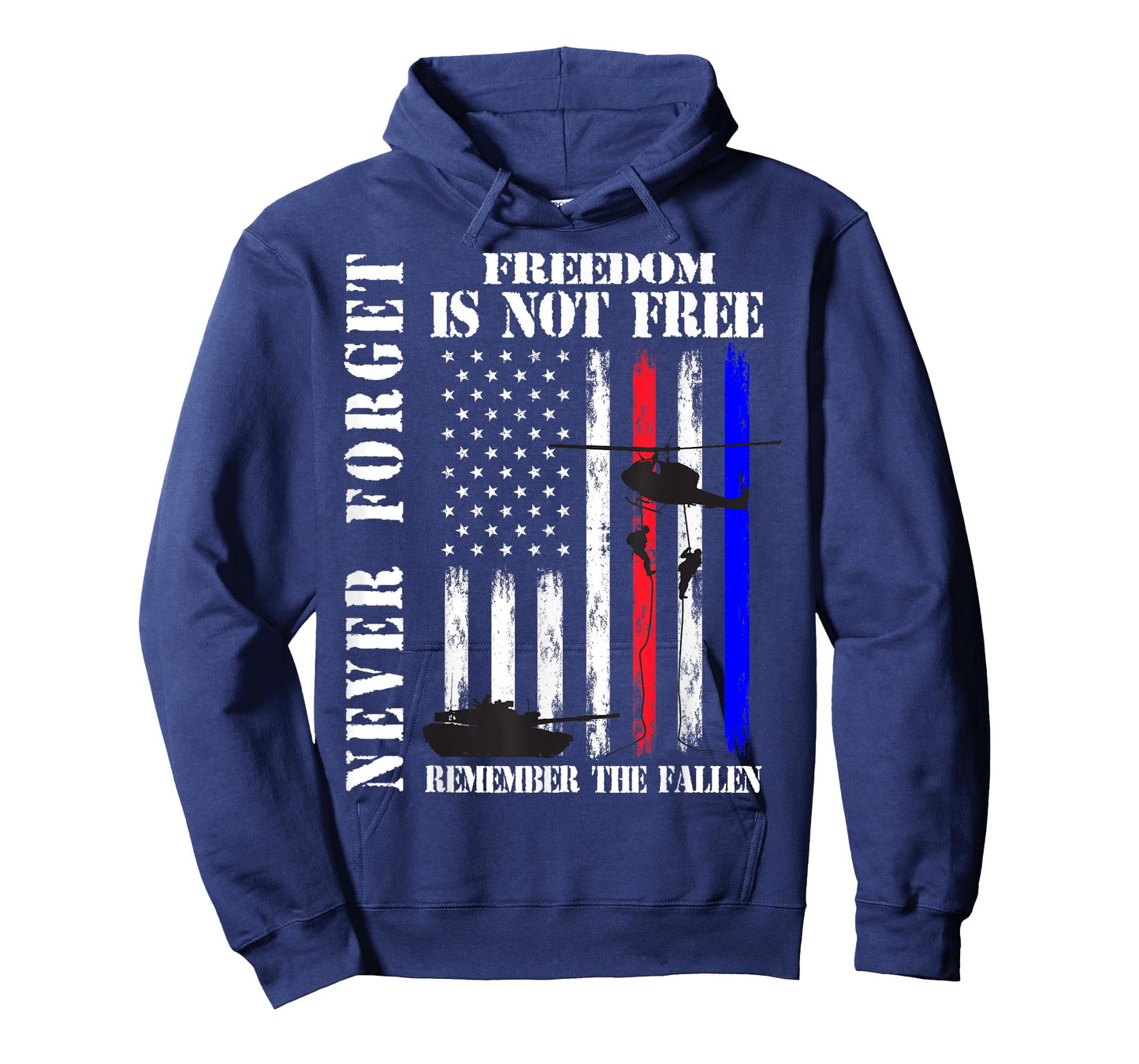 Never Forget Freedom Isn't Free Veteran Memorial Day Graphic T-Shirt