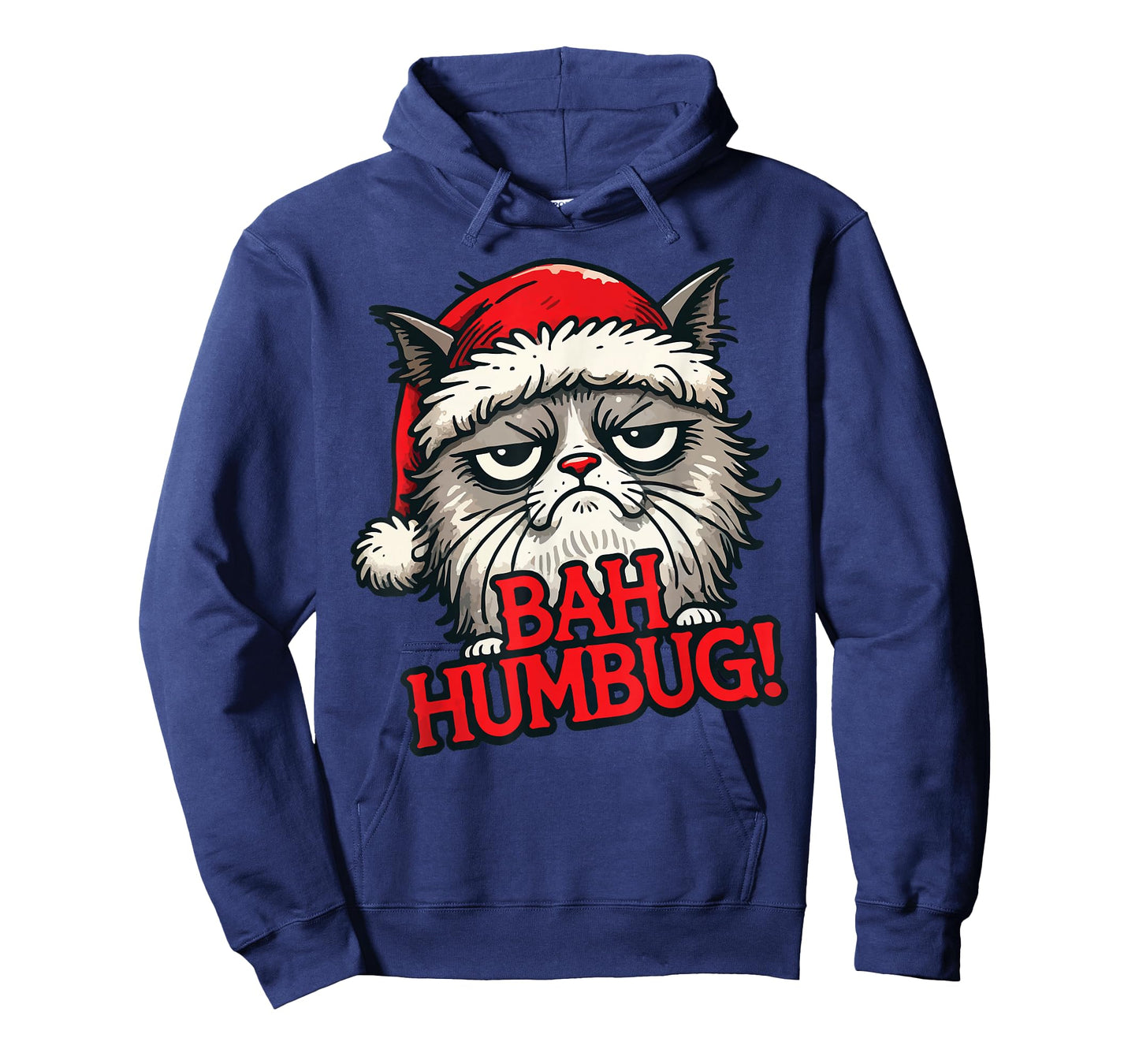 Bah Humbug Funny Bad Cat Christmas Hater Cat Lover Xmas T-Shirt