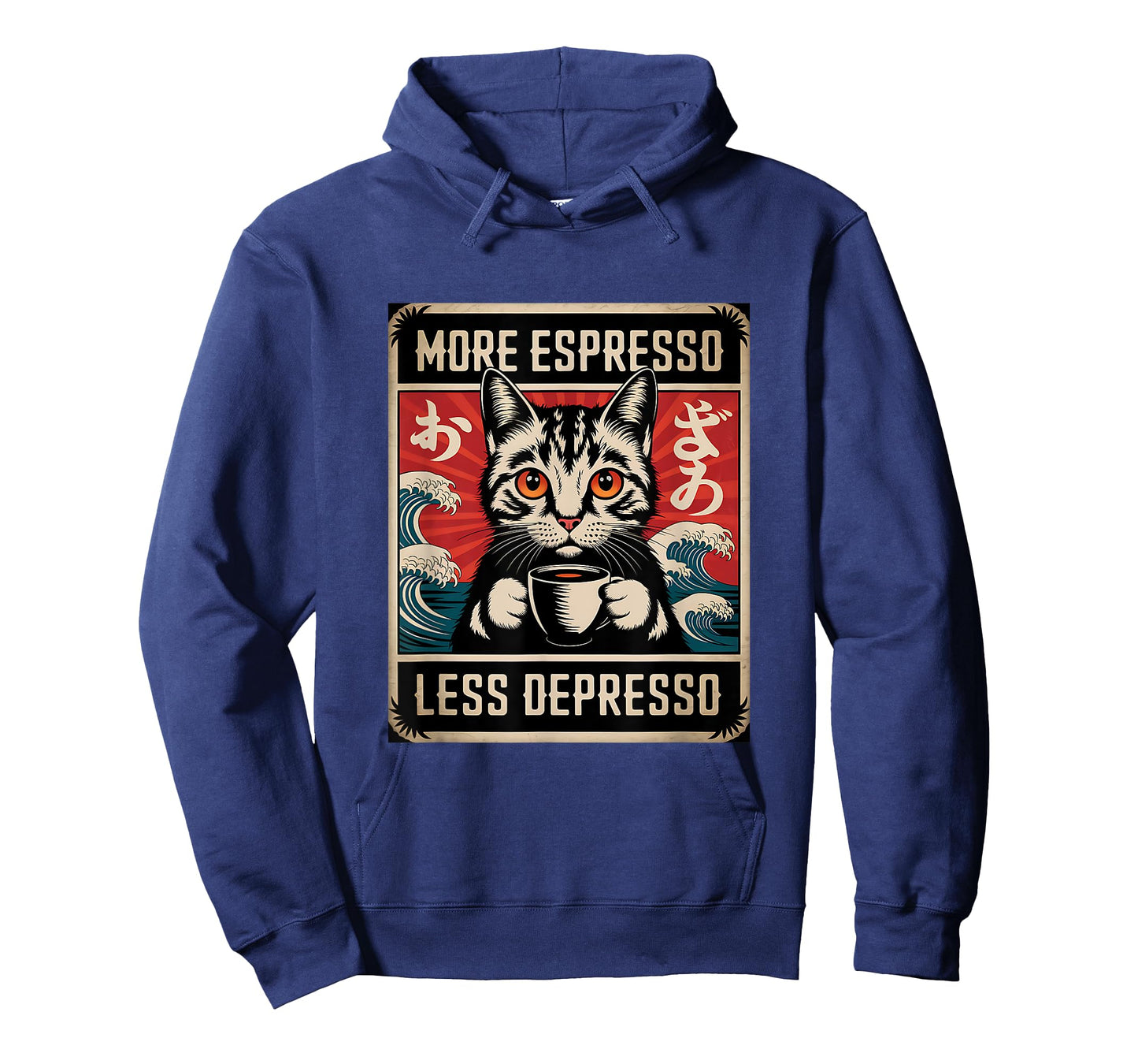 More Espresso Less Depresso Japanese Funny Cat T-Shirt for Men Women