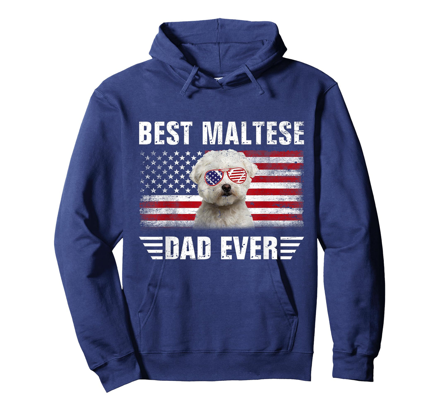 American Flag Best Maltese Dad Ever Tee Dog Dad Fathers Day T-Shirt