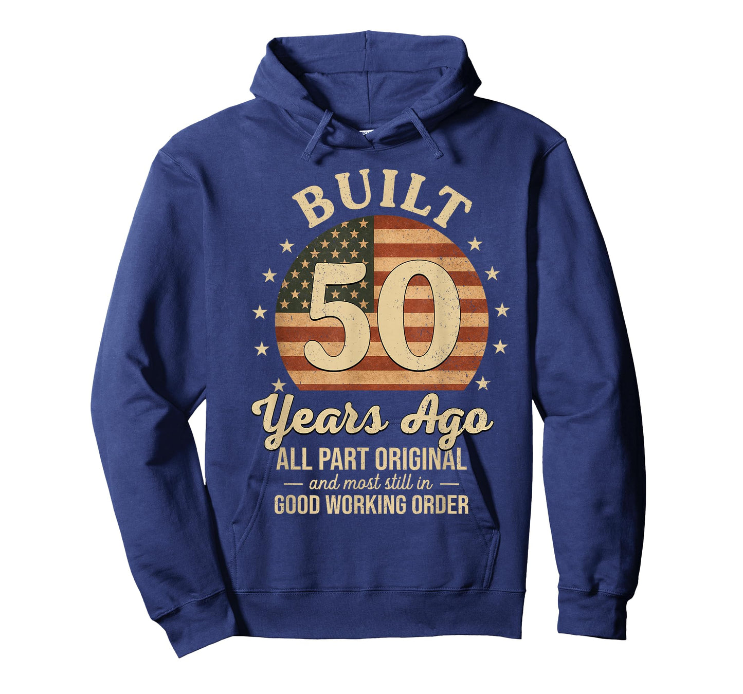 Built 50 Years Ago Funny 50th Birthday USA Flag Men Women T-Shirt