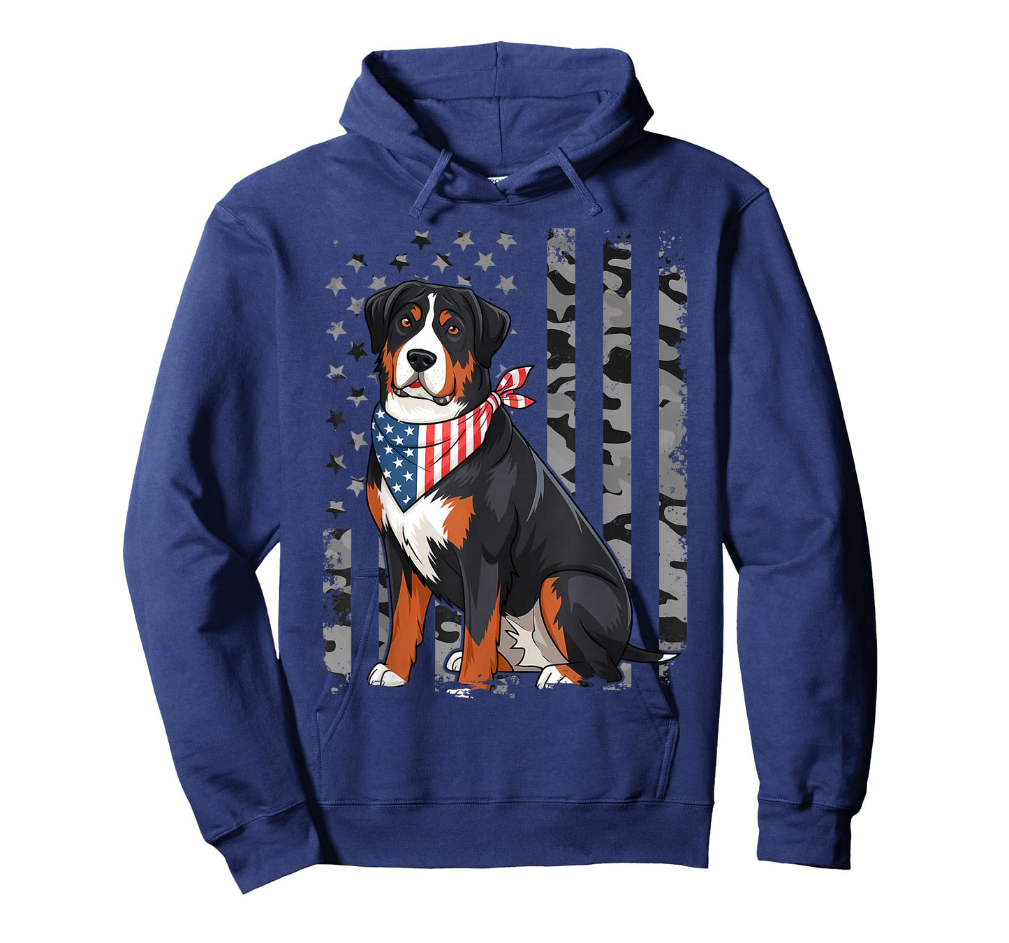 Camo American Flag Greater Swiss Mountain Dog 4th Of July T-Shirt