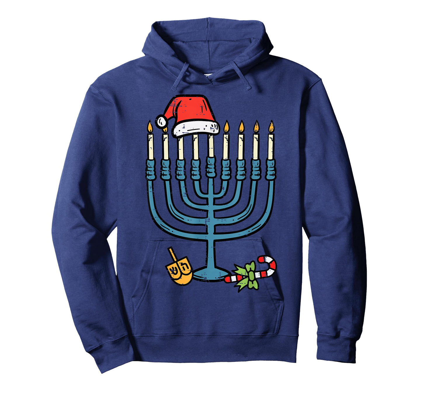 Christmas Hat Menorah Jew Hanukkah Chanukah Men Women Kids T-Shirt