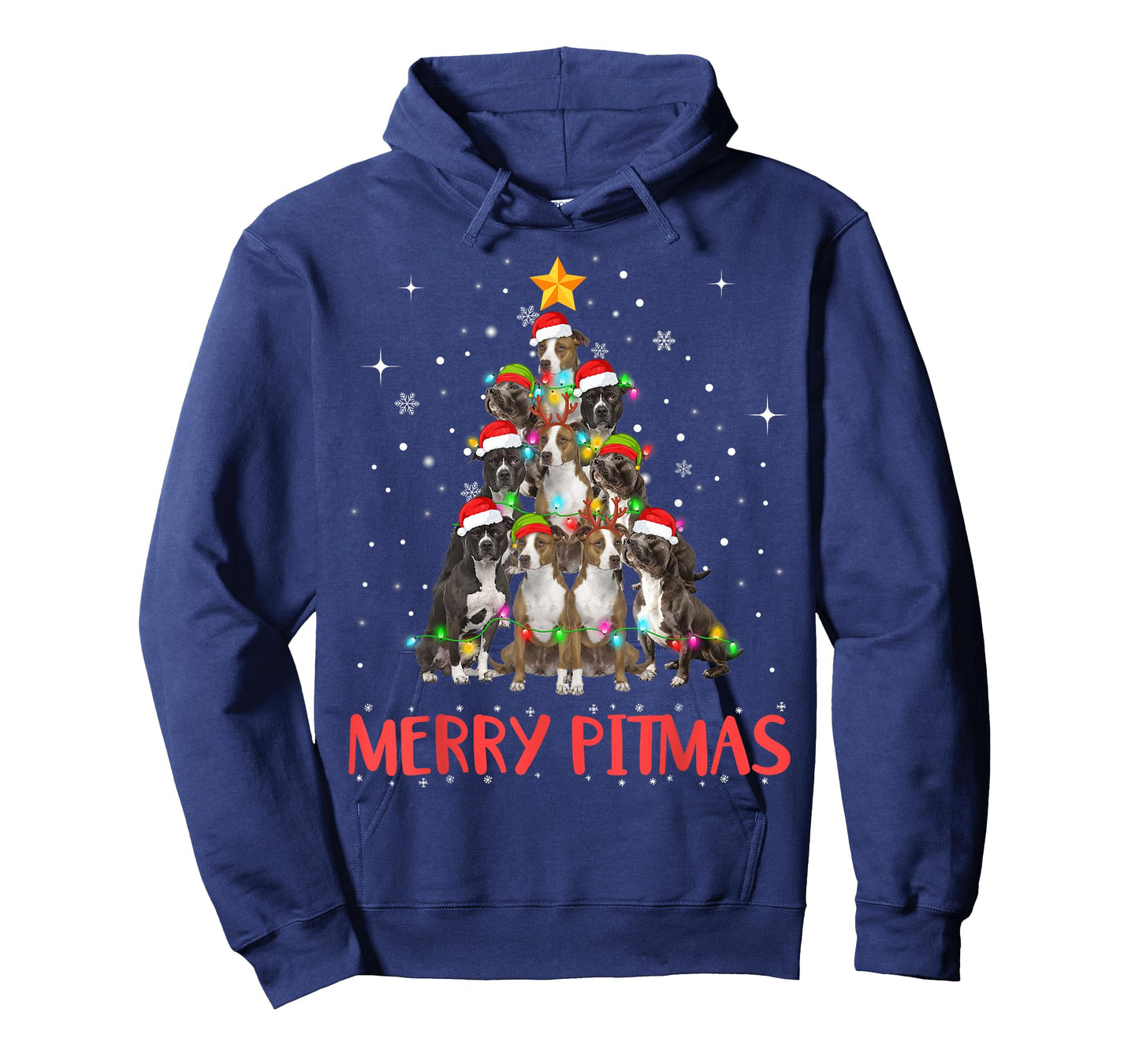 Merry Pitmas Pitbull Dog Ugly Christmas Sweater Tree Dogs T-Shirt