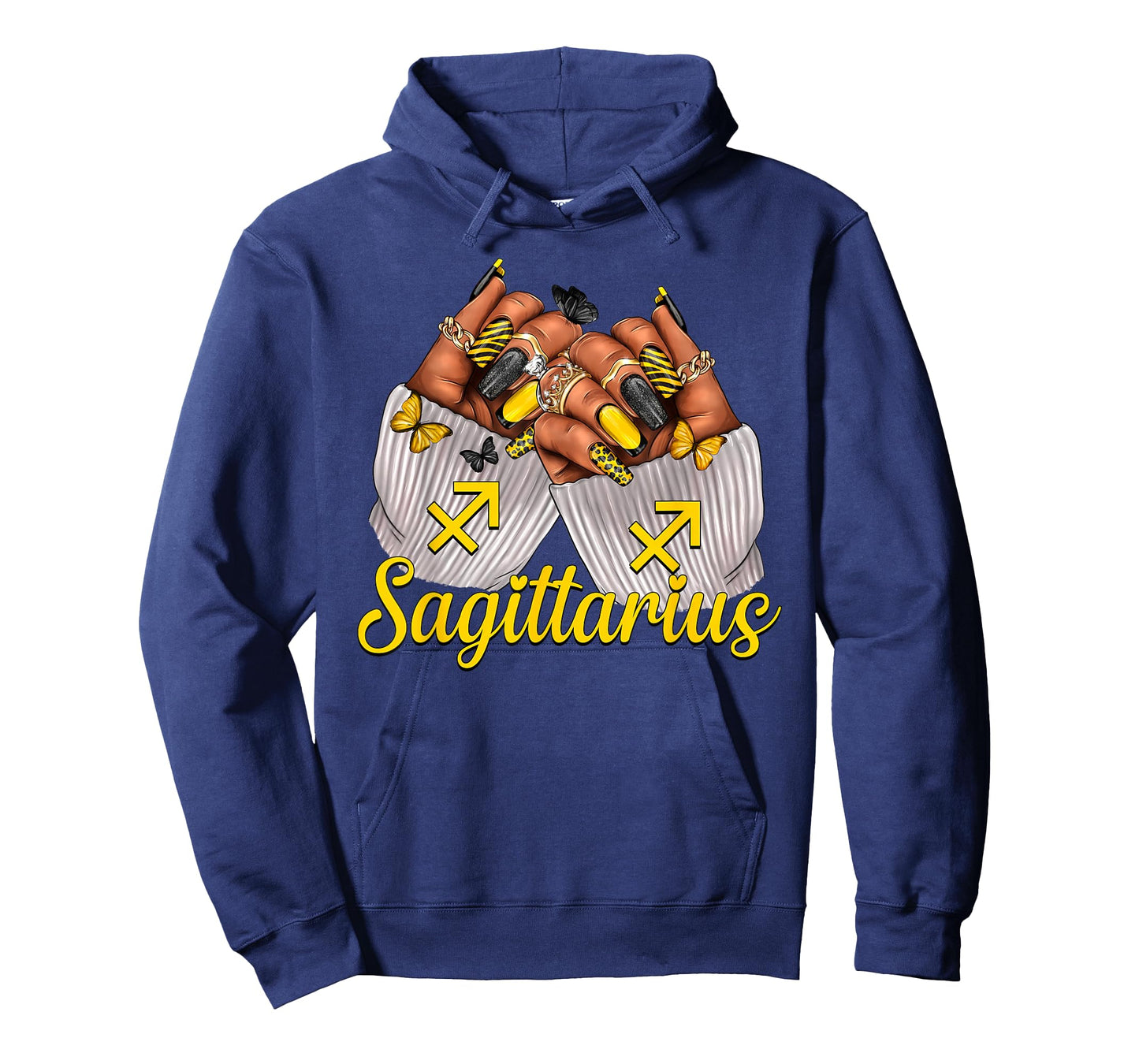 Sagittarius Black Women Nails Zodiac Birthday Queen T-Shirt