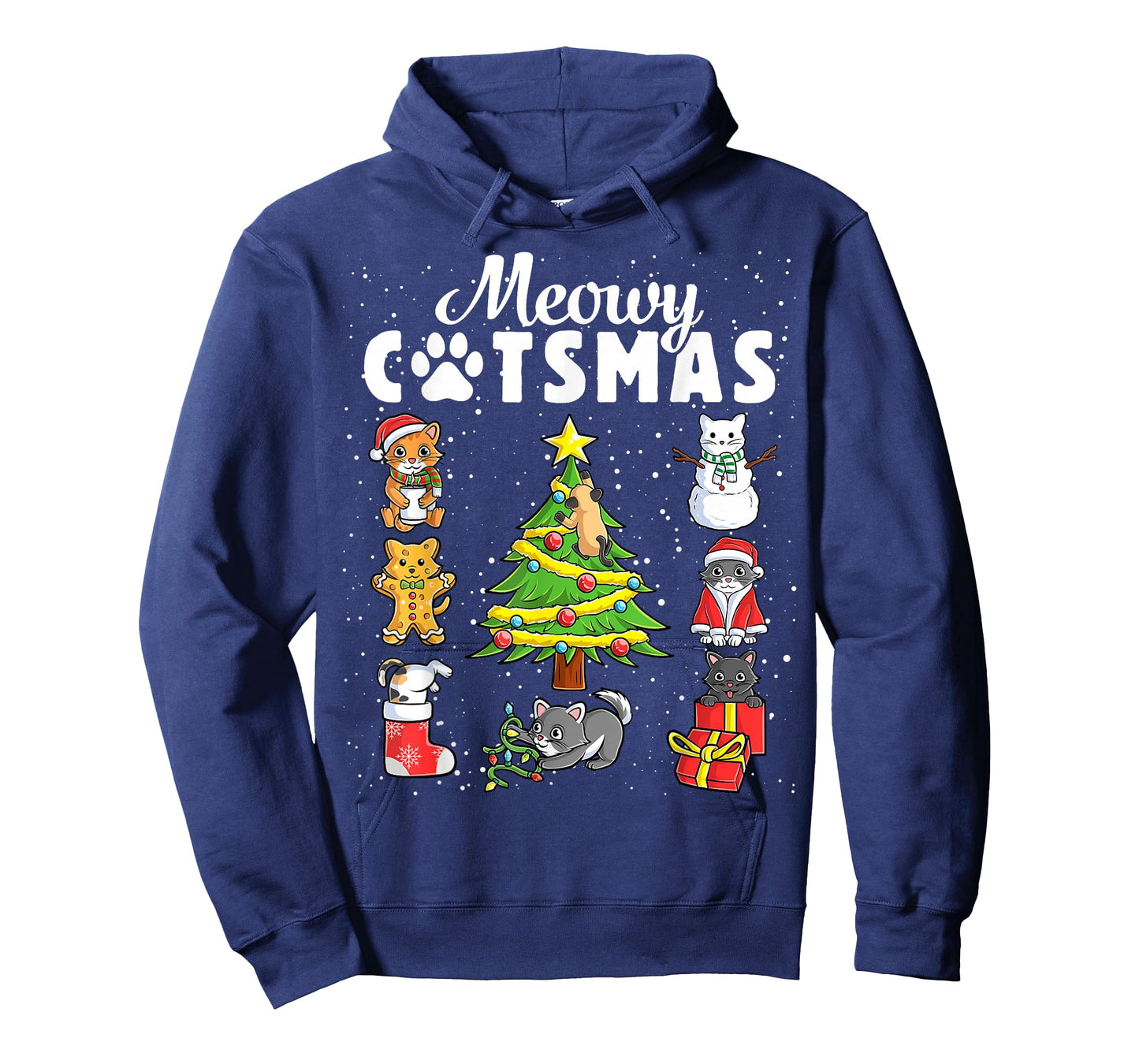 Meowy Catsmas Cats Christmas Funny Holiday Cat Boys Girls T-Shirt